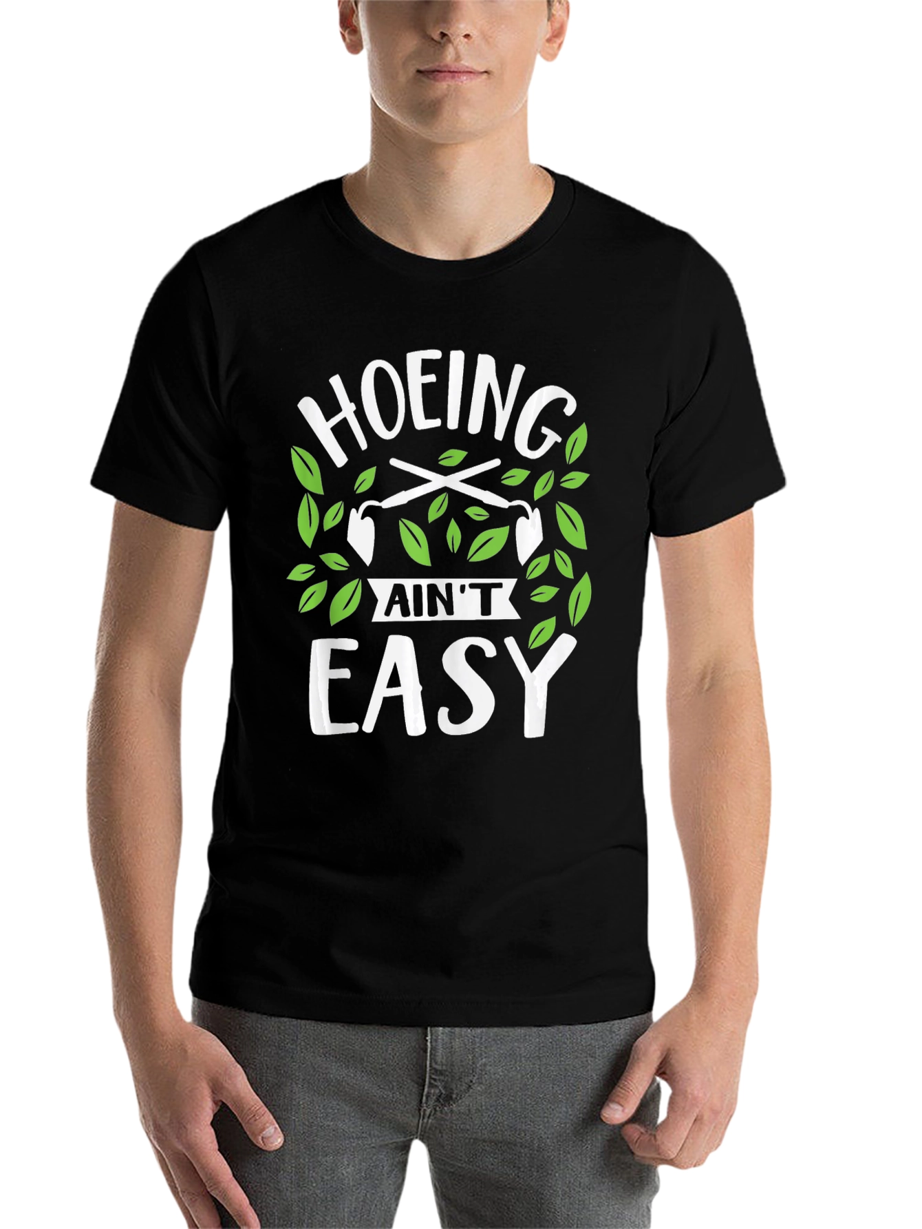 Black Hoing Aint Easy Graphic T-Shirt view 7