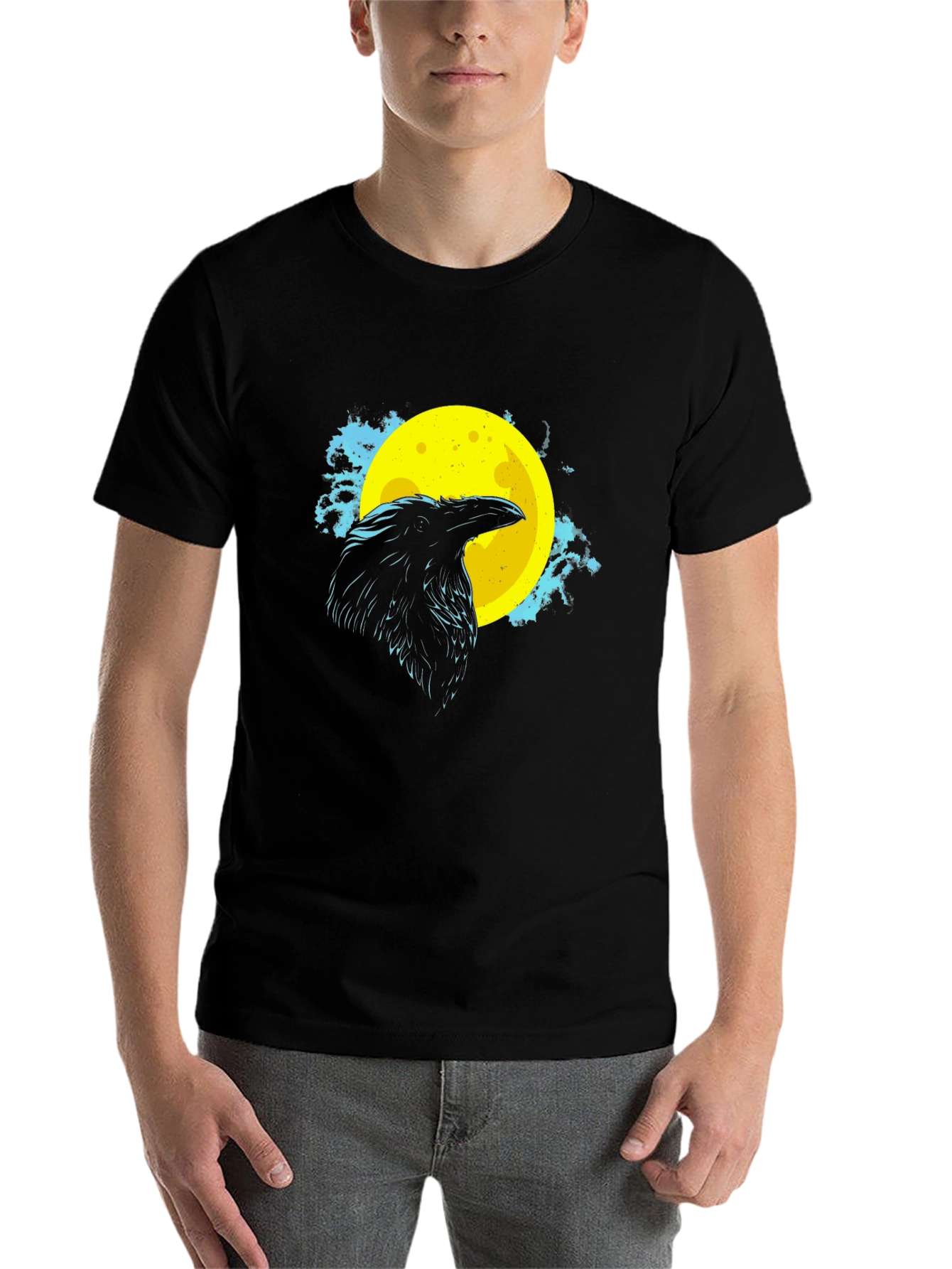 Black Raven Moon Graphic Tee - Black T-Shirt view 7