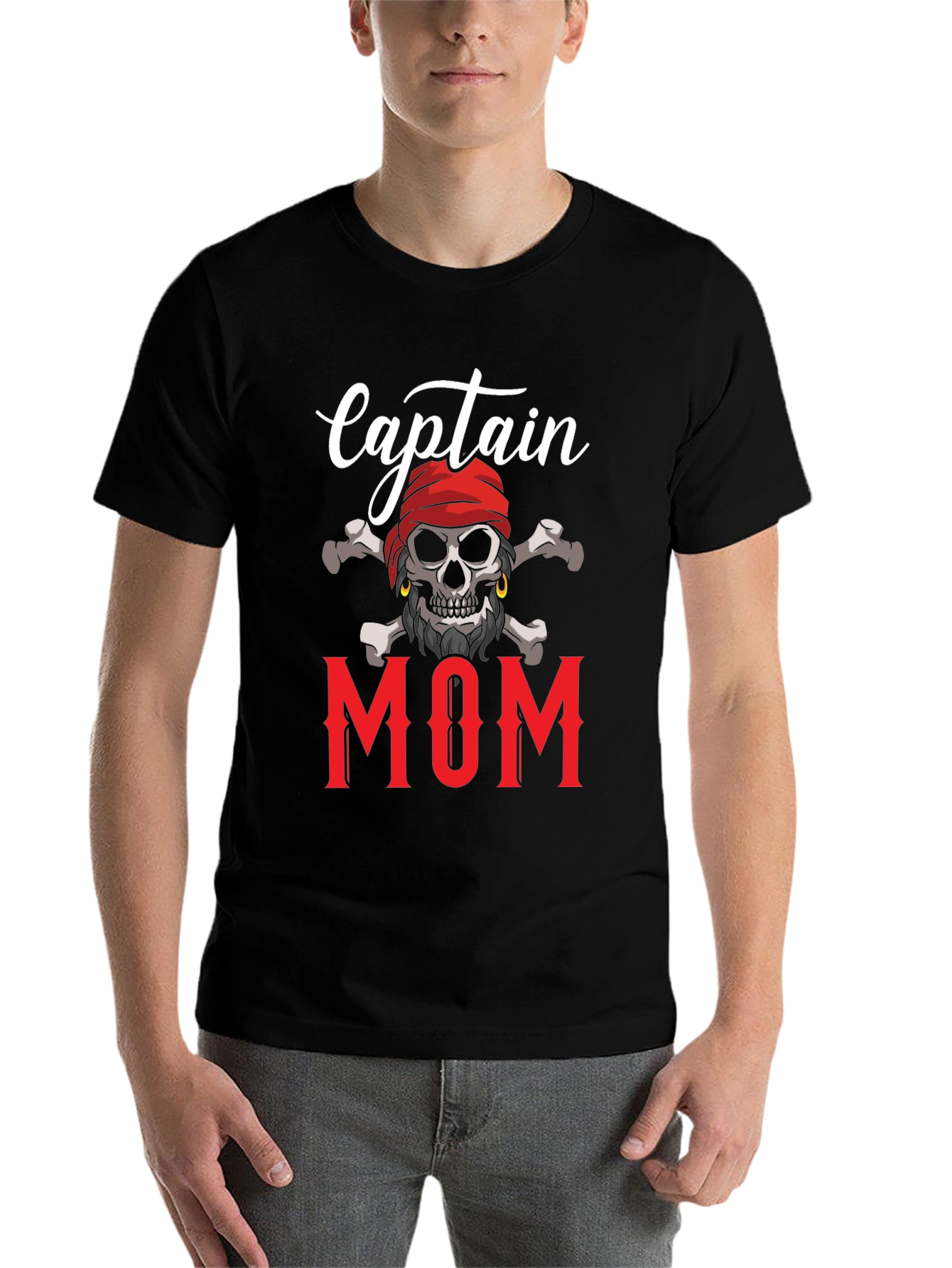 Captain Mom T-Shirt - Pirate Skull Graphic Tee - 7