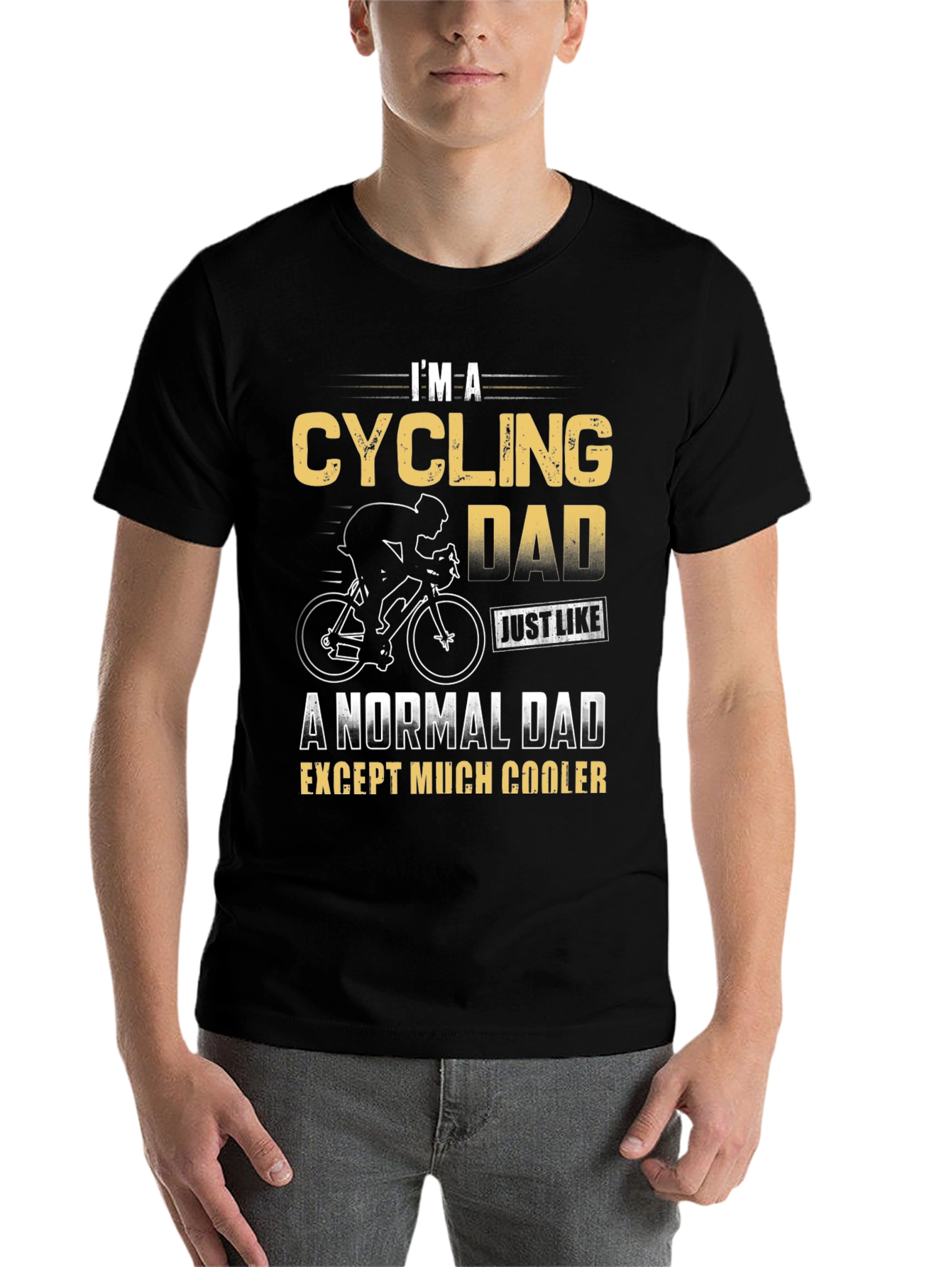 Black Cycling Dad T-Shirt - Cool Cyclist Father Gift view 7