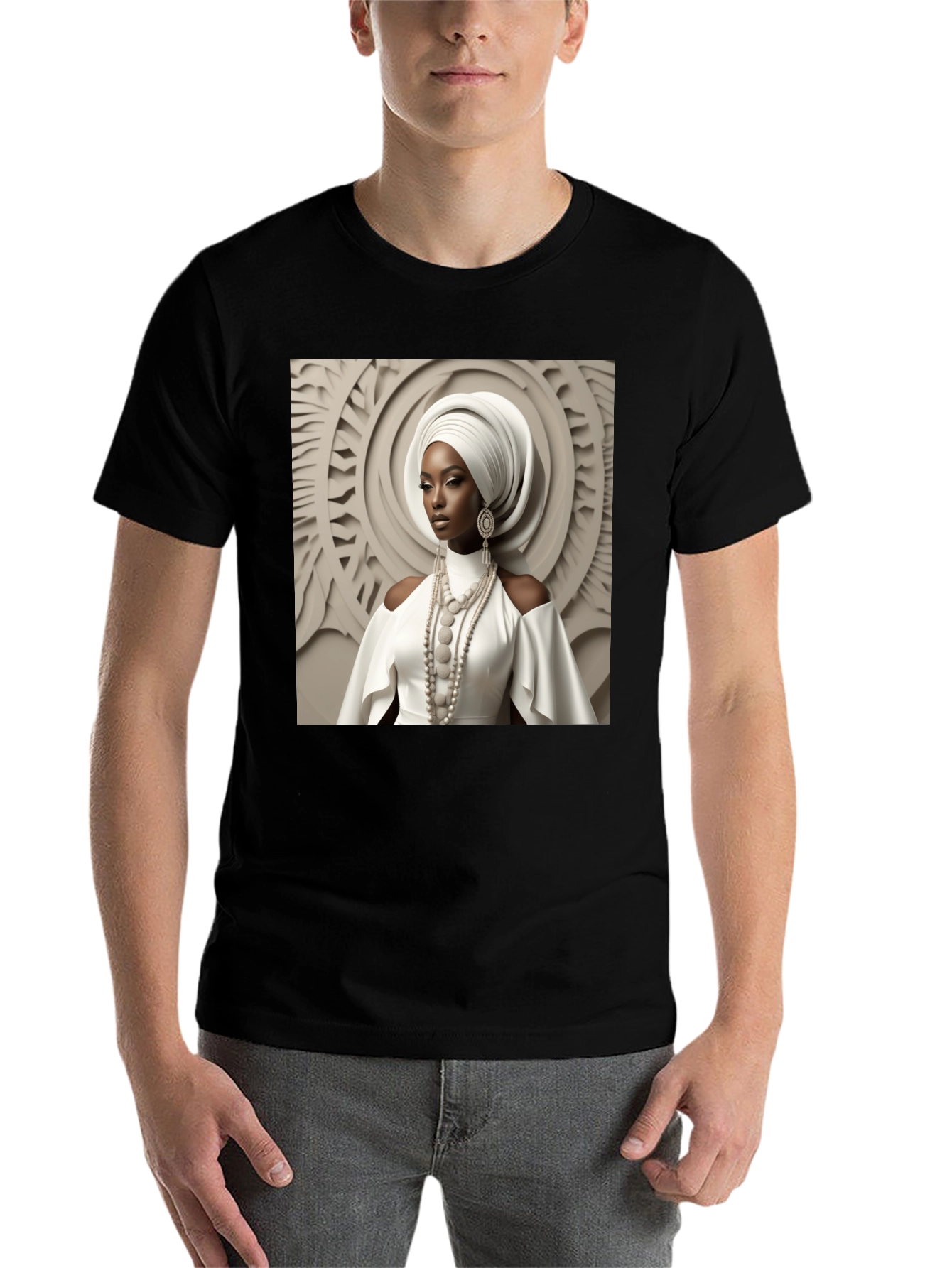 Black Elegant Woman Graphic Tee view 7