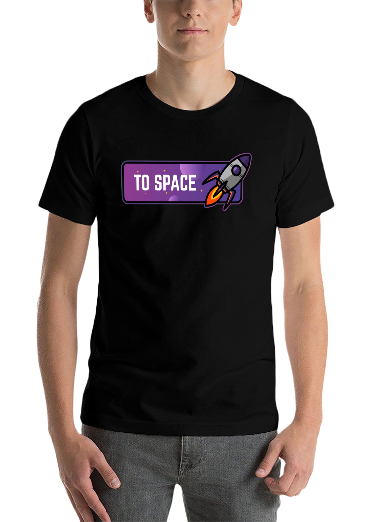 Black To Space T-Shirt - Rocket Graphic Tee view 7