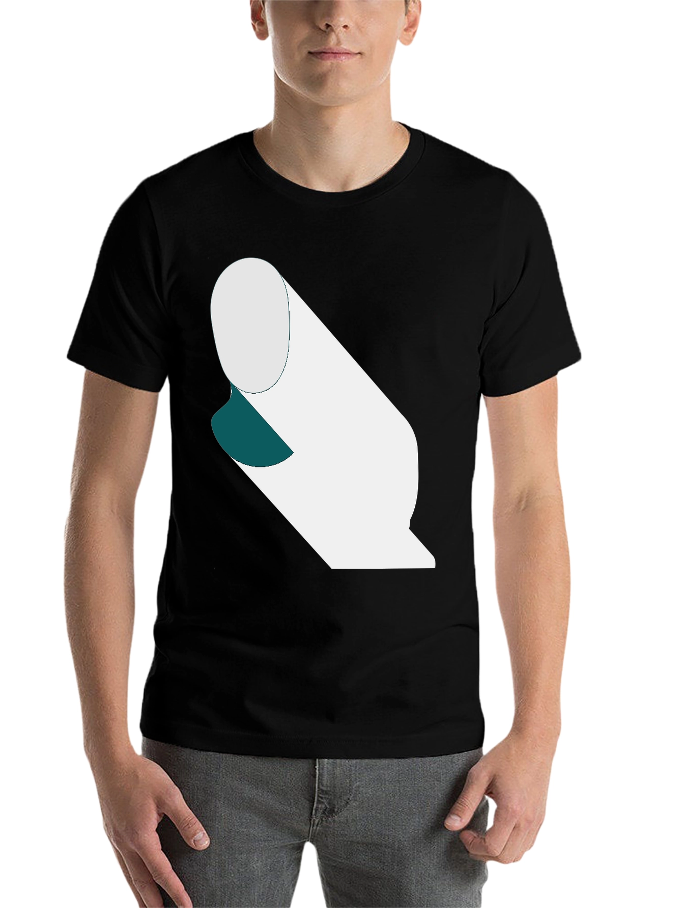 Black Abstract Roll Graphic Tee - Modern Comfort view 7