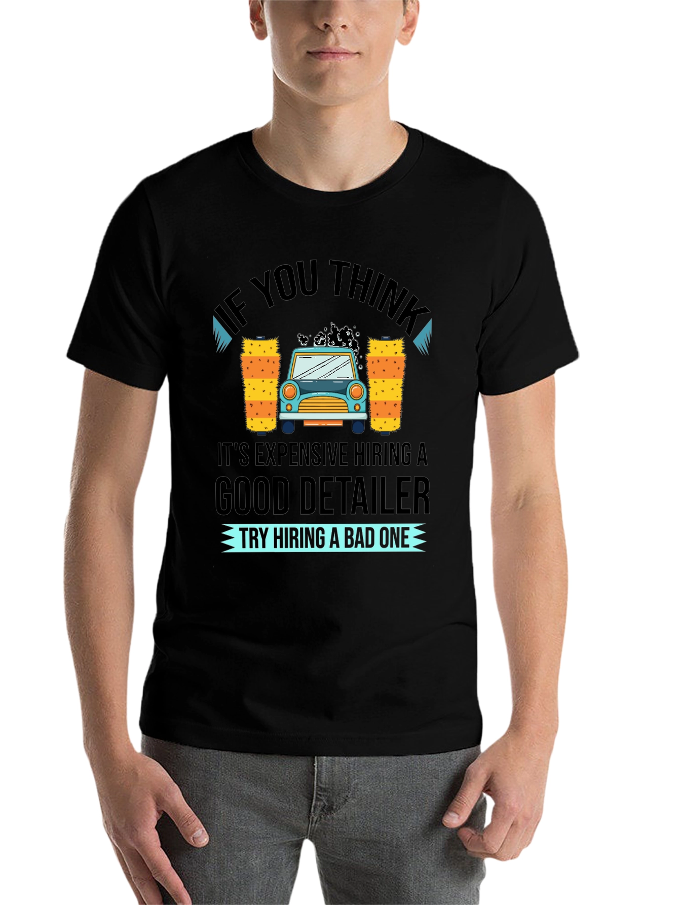 Black Car Detailer T-Shirt - Funny Car Wash Gift view 7