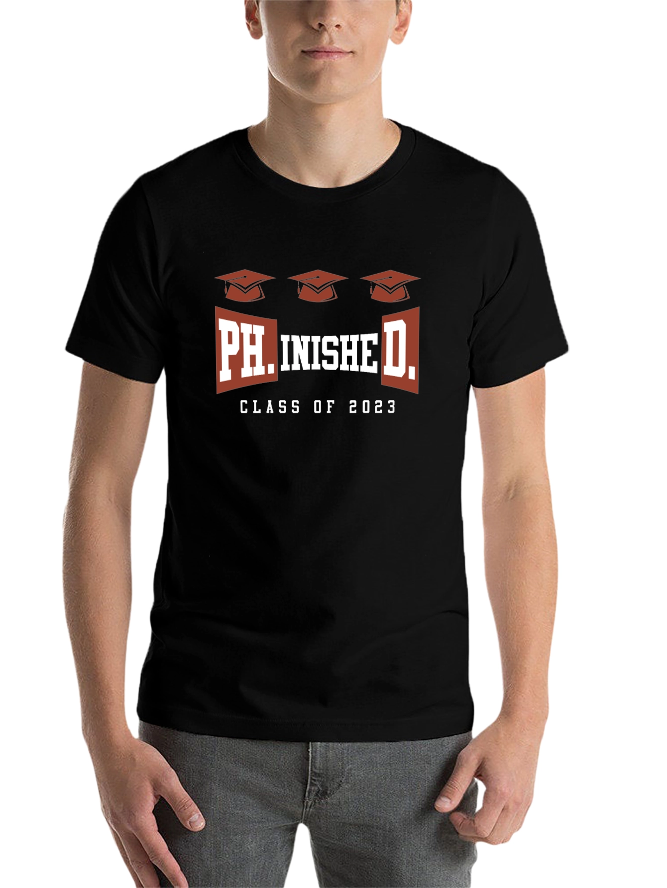 Black Ph.inishe D. Class of 2023 Graduation T-Shirt view 7