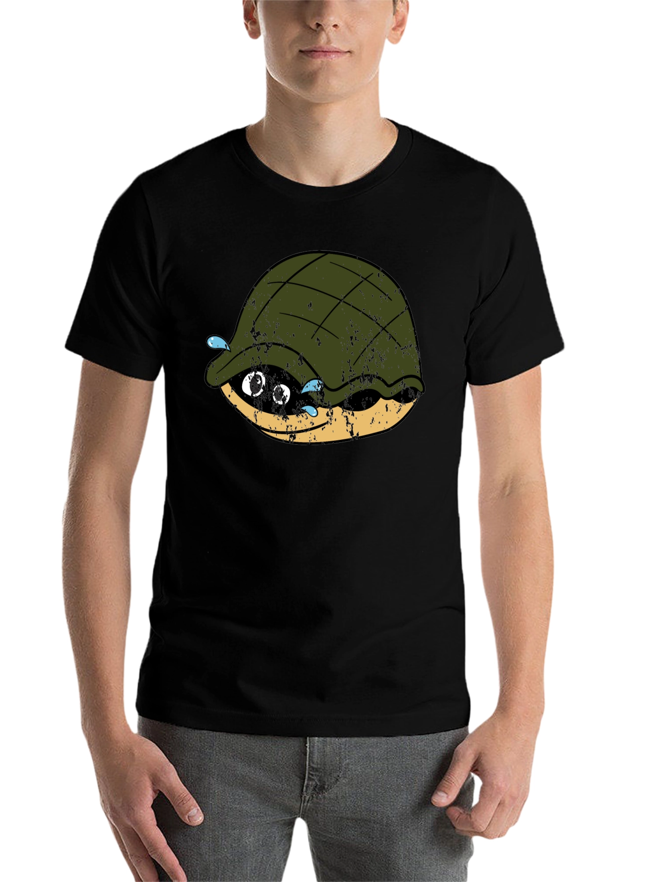 Black Funny Turtle Graphic T-Shirt - Black view 7