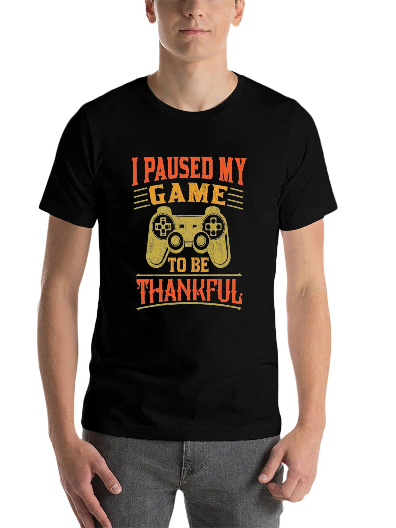 Black Gamer Thanksgiving T-Shirt - I Paused My Game view 7