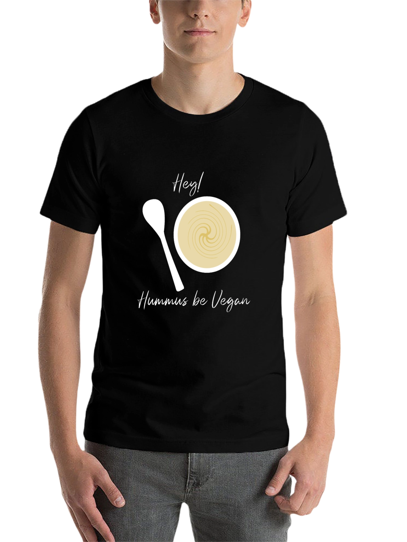 Black Hummus Be Vegan Graphic Tee view 7