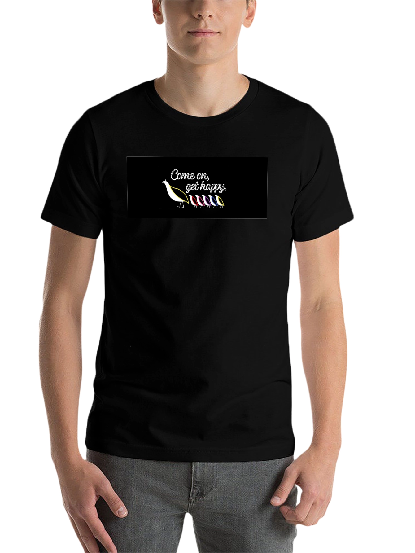 Black Come On Get Happy Graphic Tee view 7