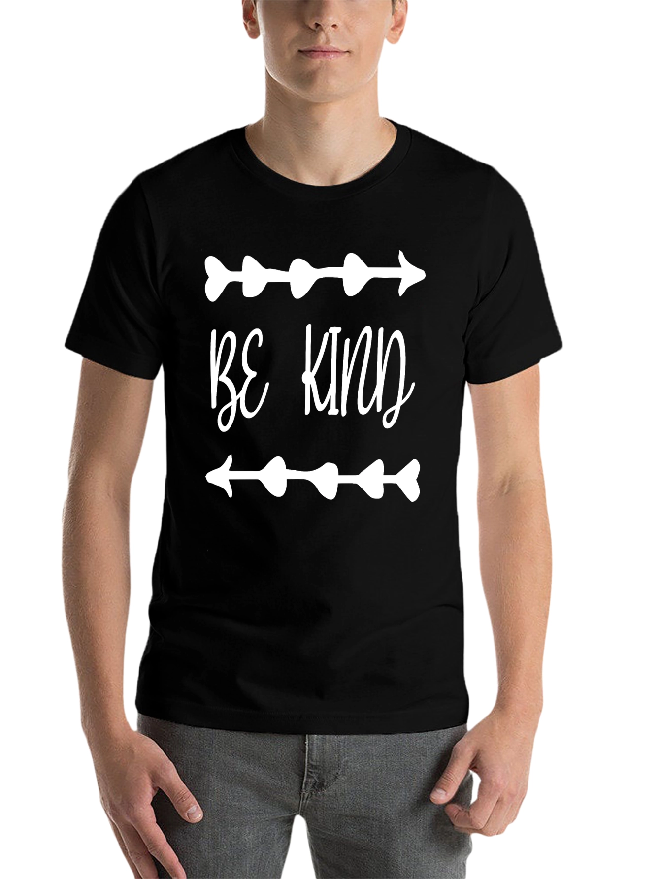 Black Be Kind T-Shirt - Arrow Heart Design view 7
