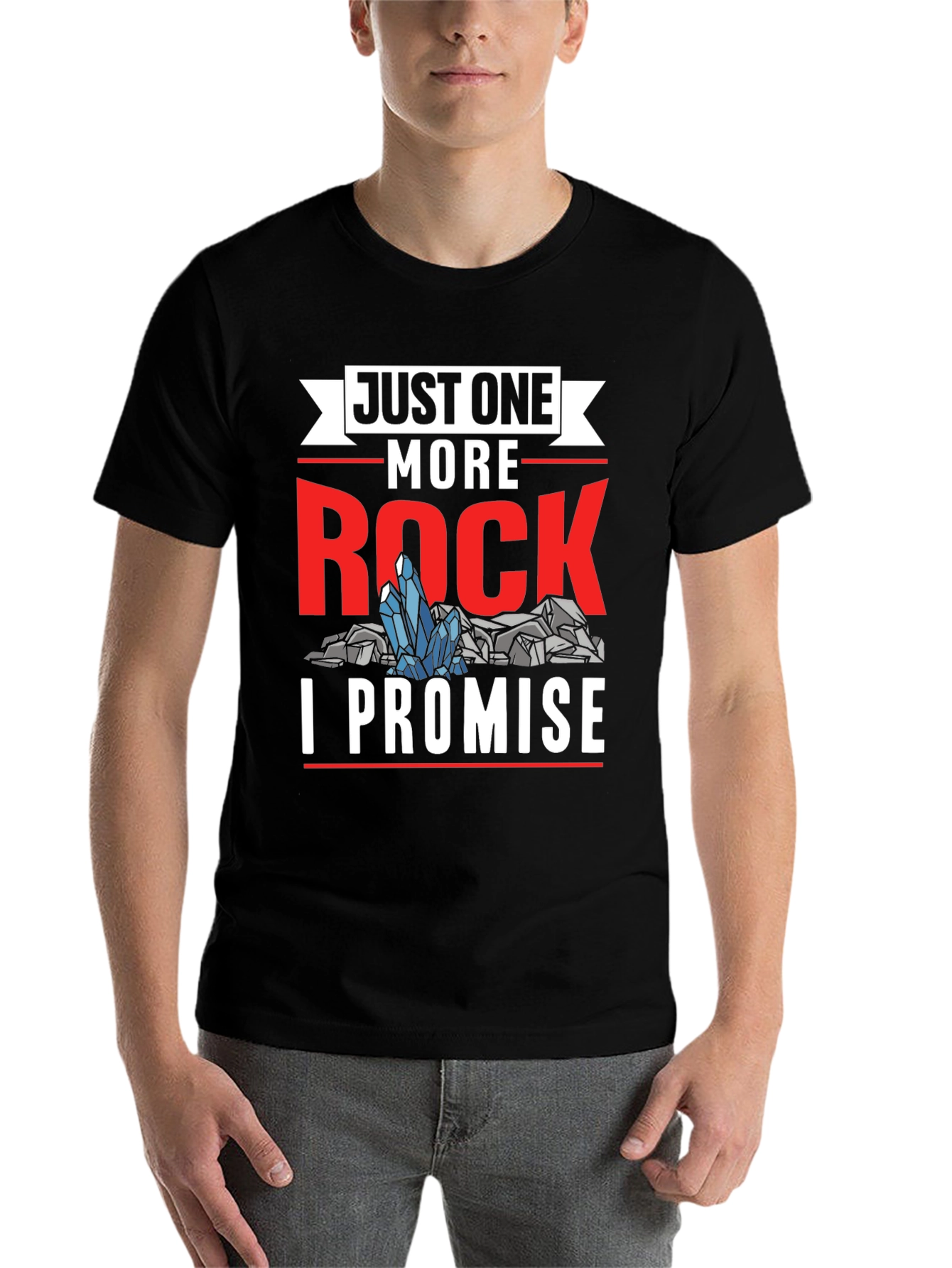 Black Just One More Rock T-Shirt - Geology Humor view 7