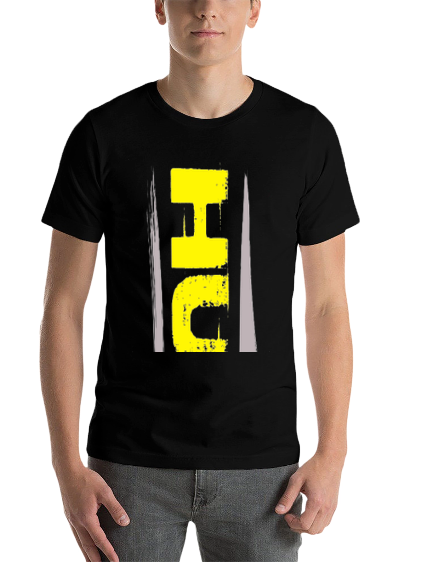 Black Abstract Graphic Print Black T-Shirt view 7
