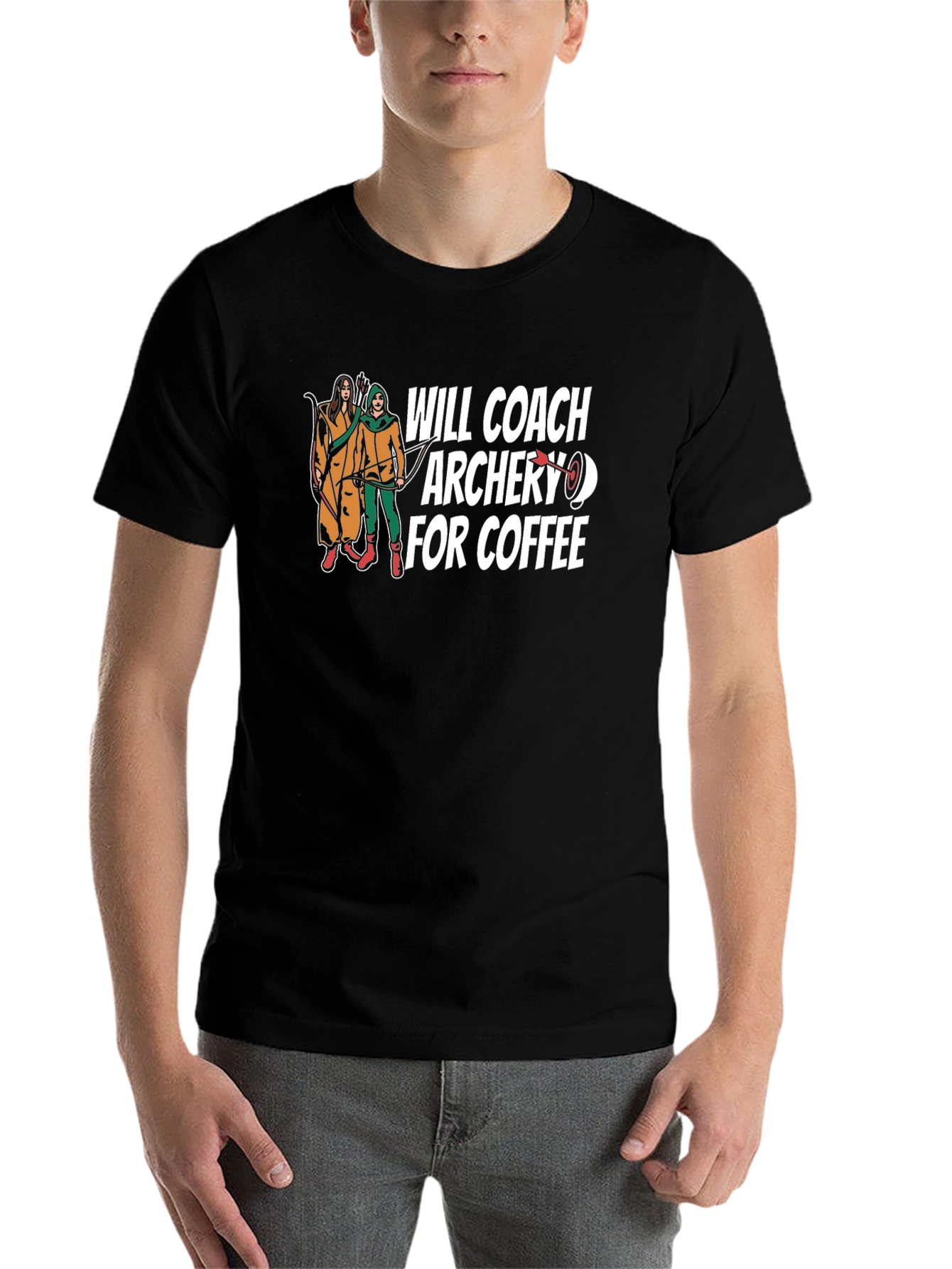 Black Archery Coach Coffee T-Shirt view 7