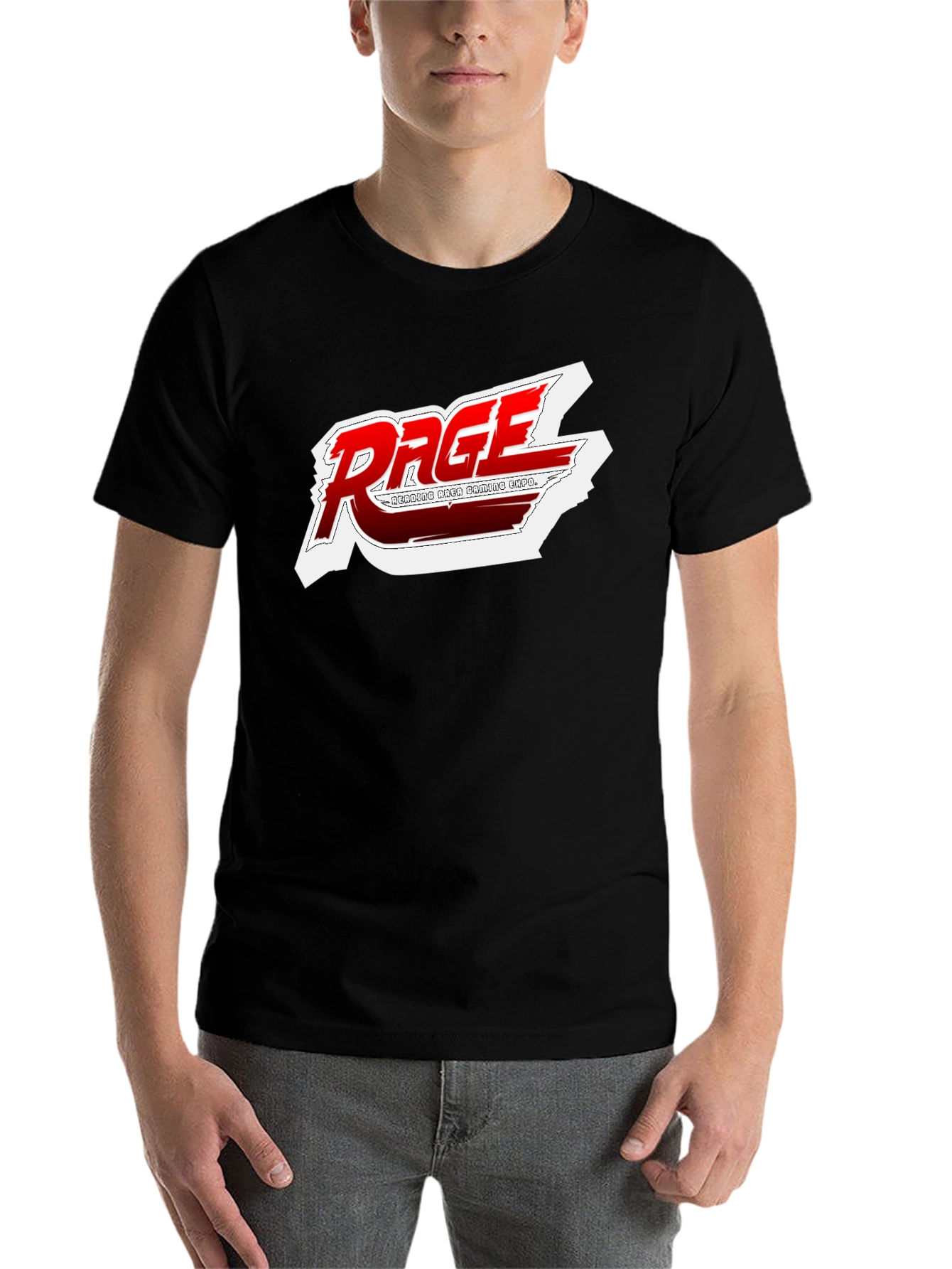 Black Rage Gaming Expo Black T-Shirt view 7