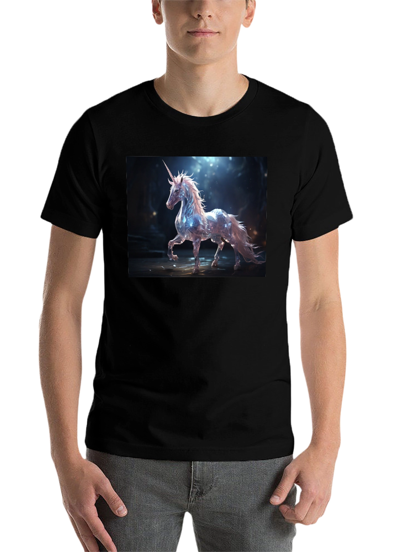 Black Mystical Unicorn Graphic Tee - Black view 7