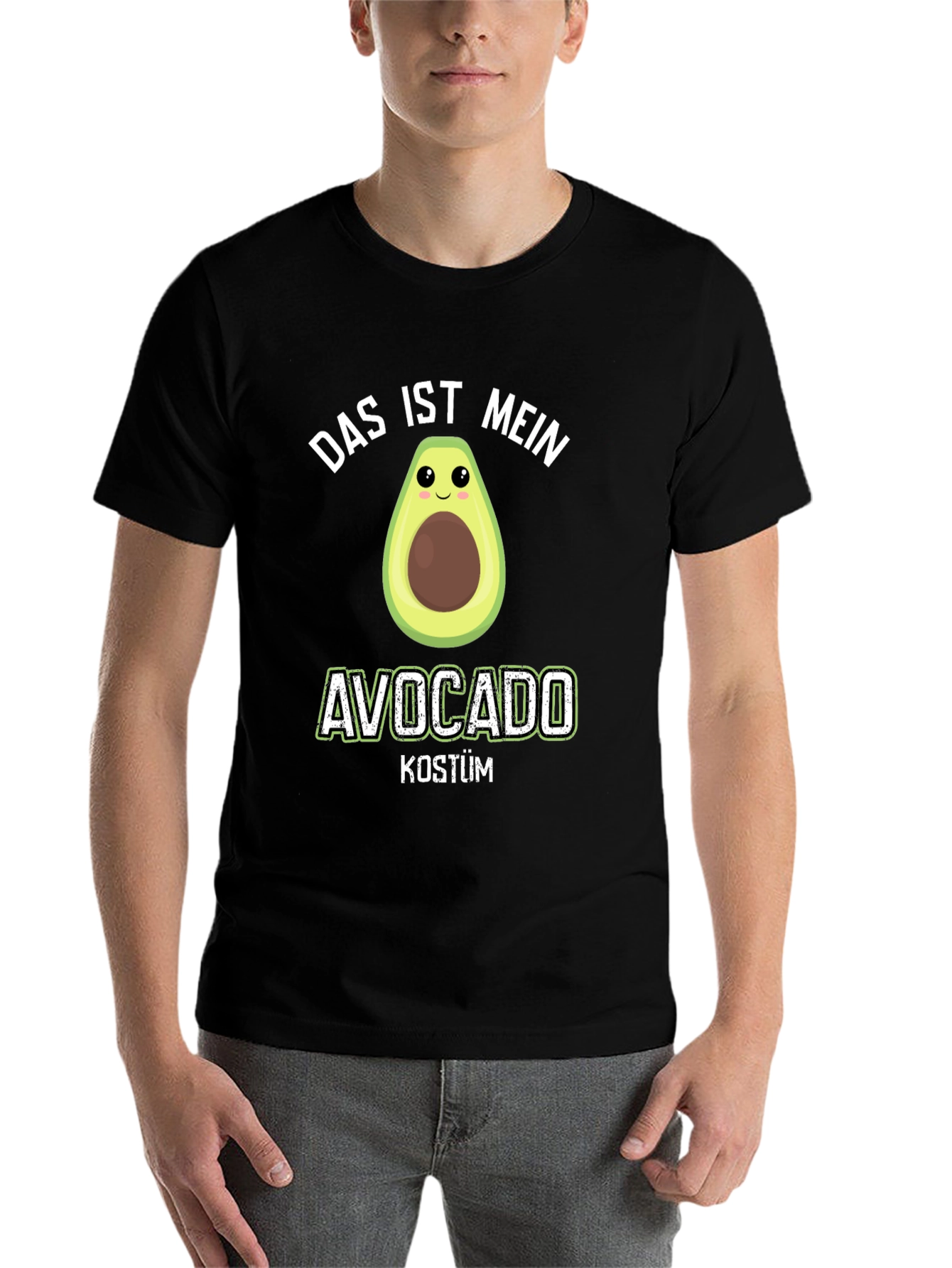 Black Funny Avocado Costume T-Shirt - "Das Ist Mein" Design view 7