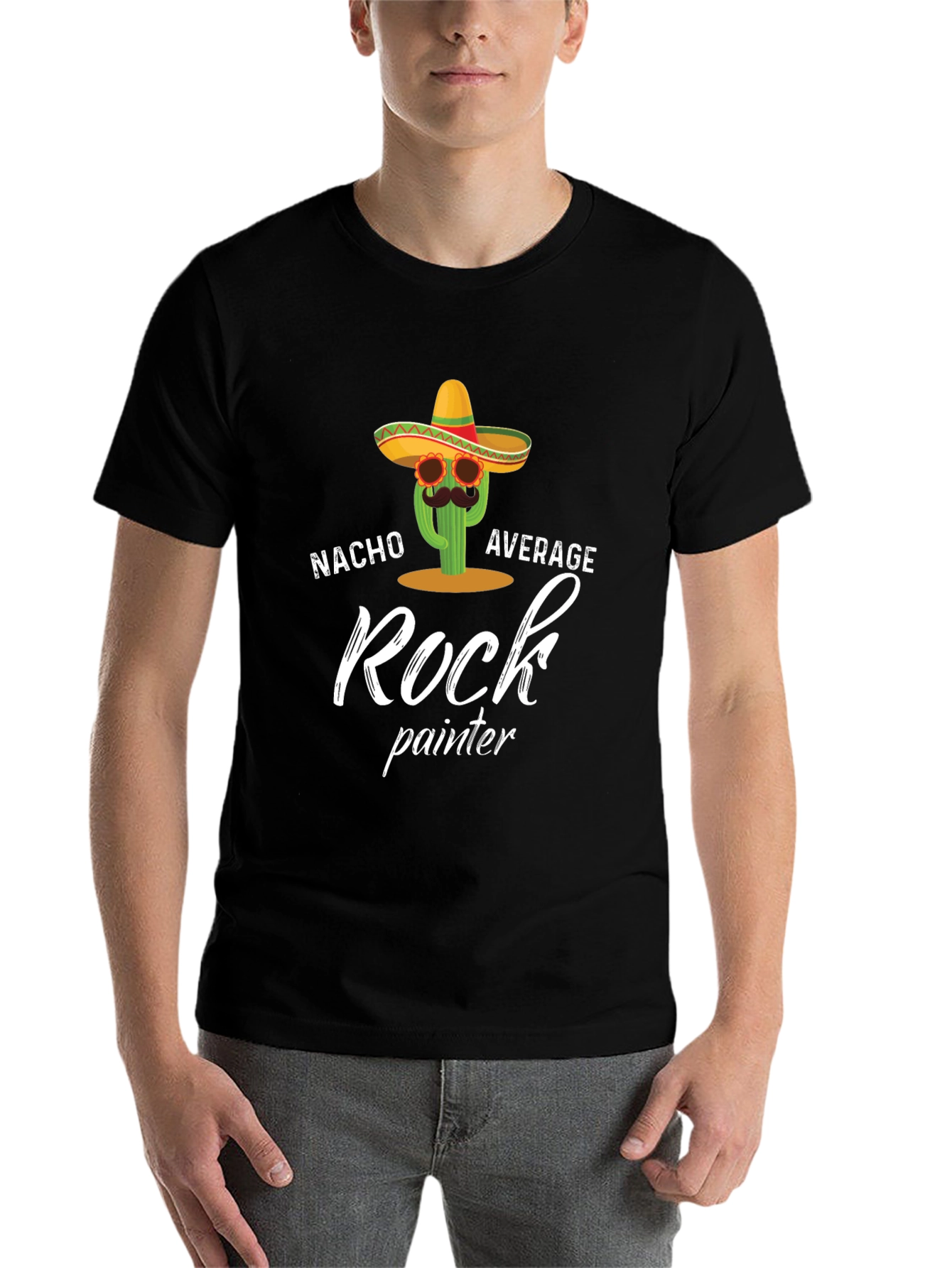 Black Nacho Average Rock Painter T-Shirt view 7
