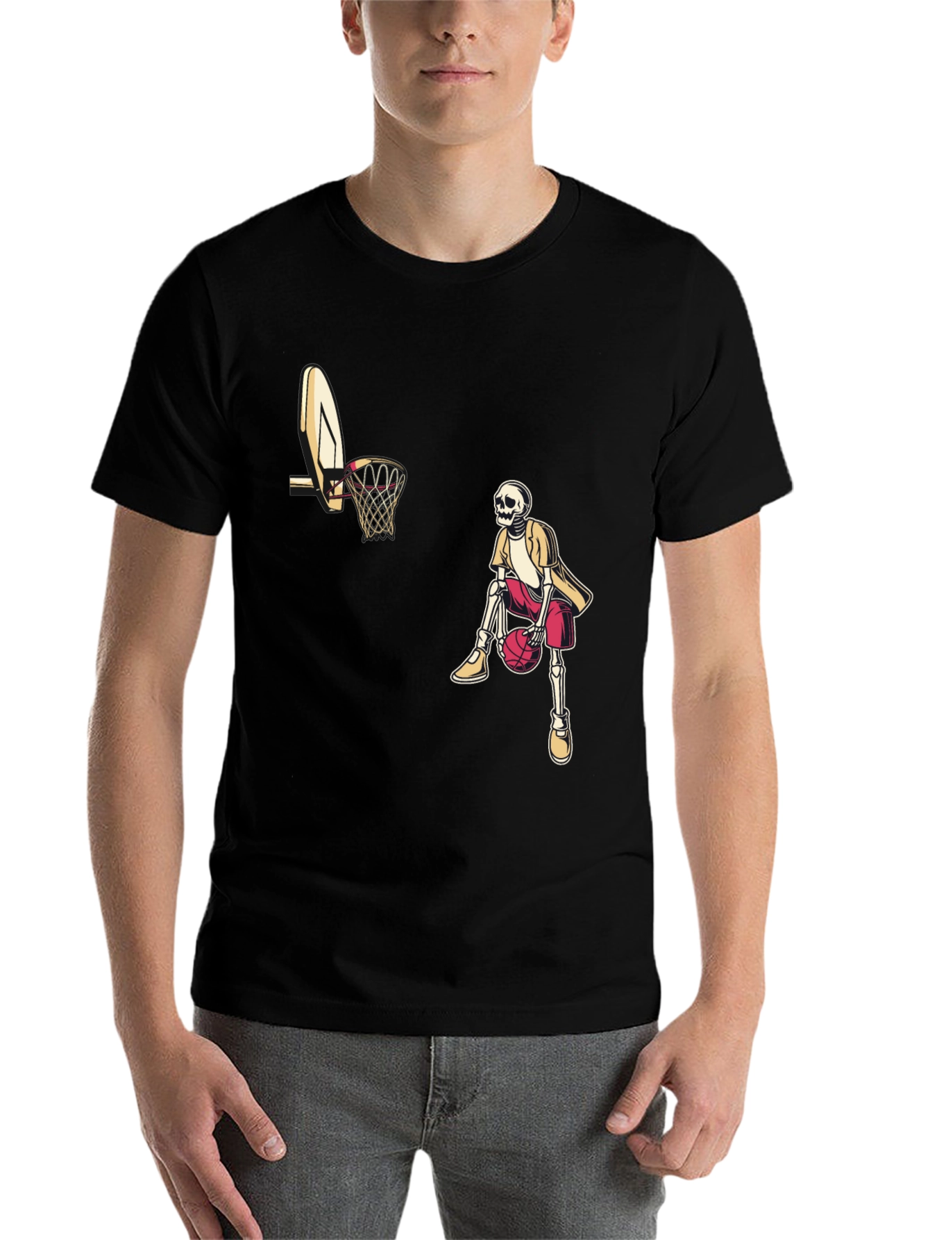 Black Skeleton Baller Black Graphic Tee view 7