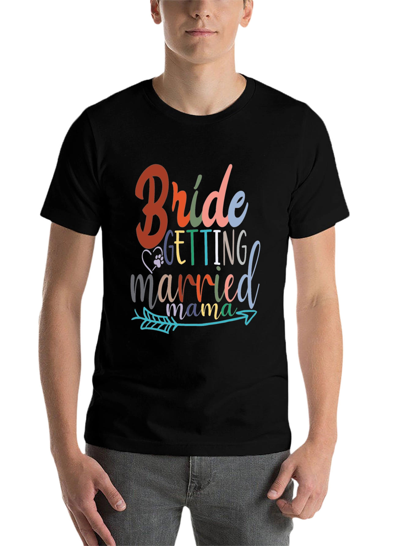 Black Bride Getting Married Mama T-Shirt view 7