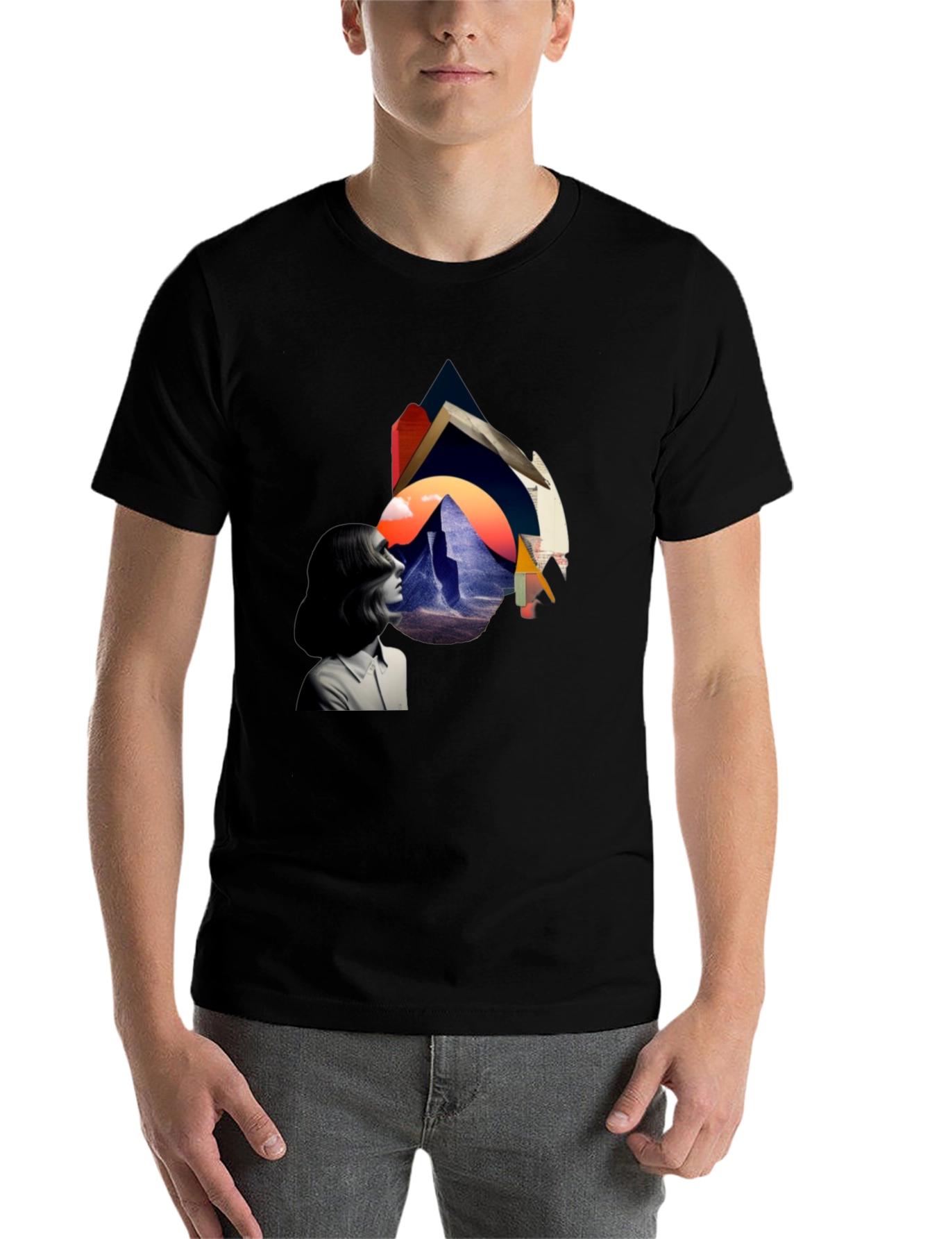 Black Abstract Art Black T-Shirt view 7