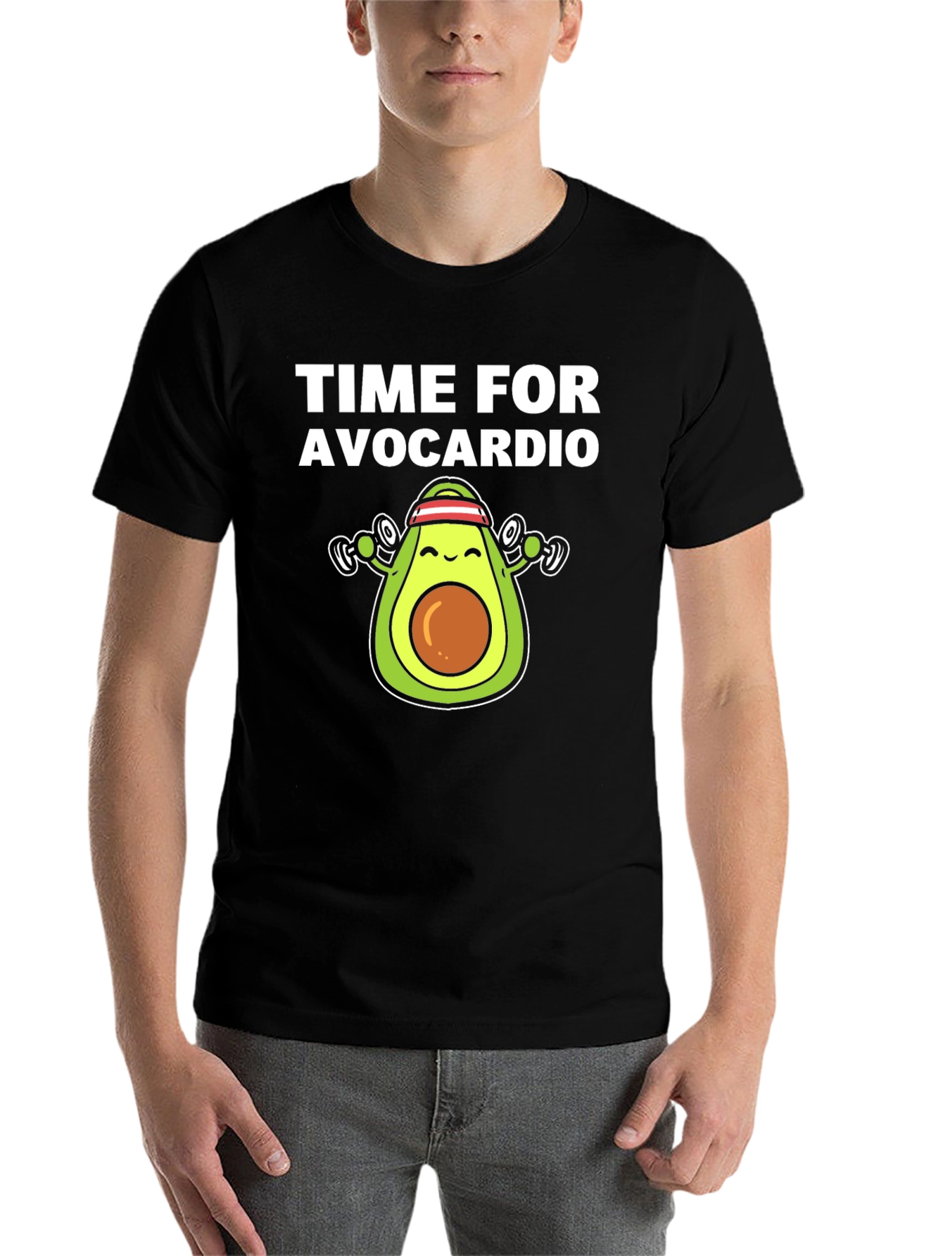 Black Time For Avocardio Funny Workout T-Shirt view 7