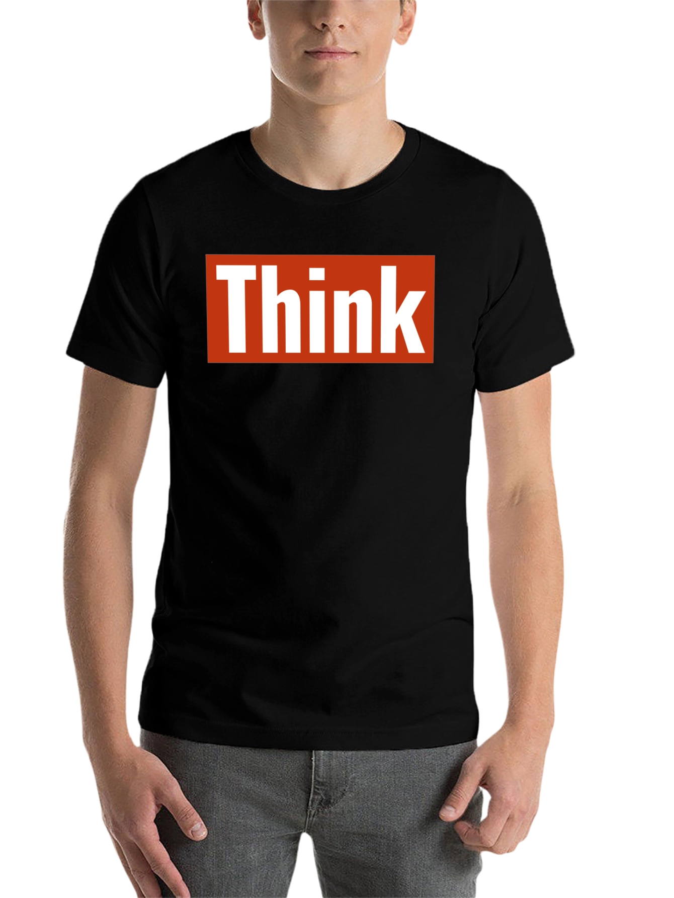 Black Think T-Shirt - Bold Graphic Tee view 7