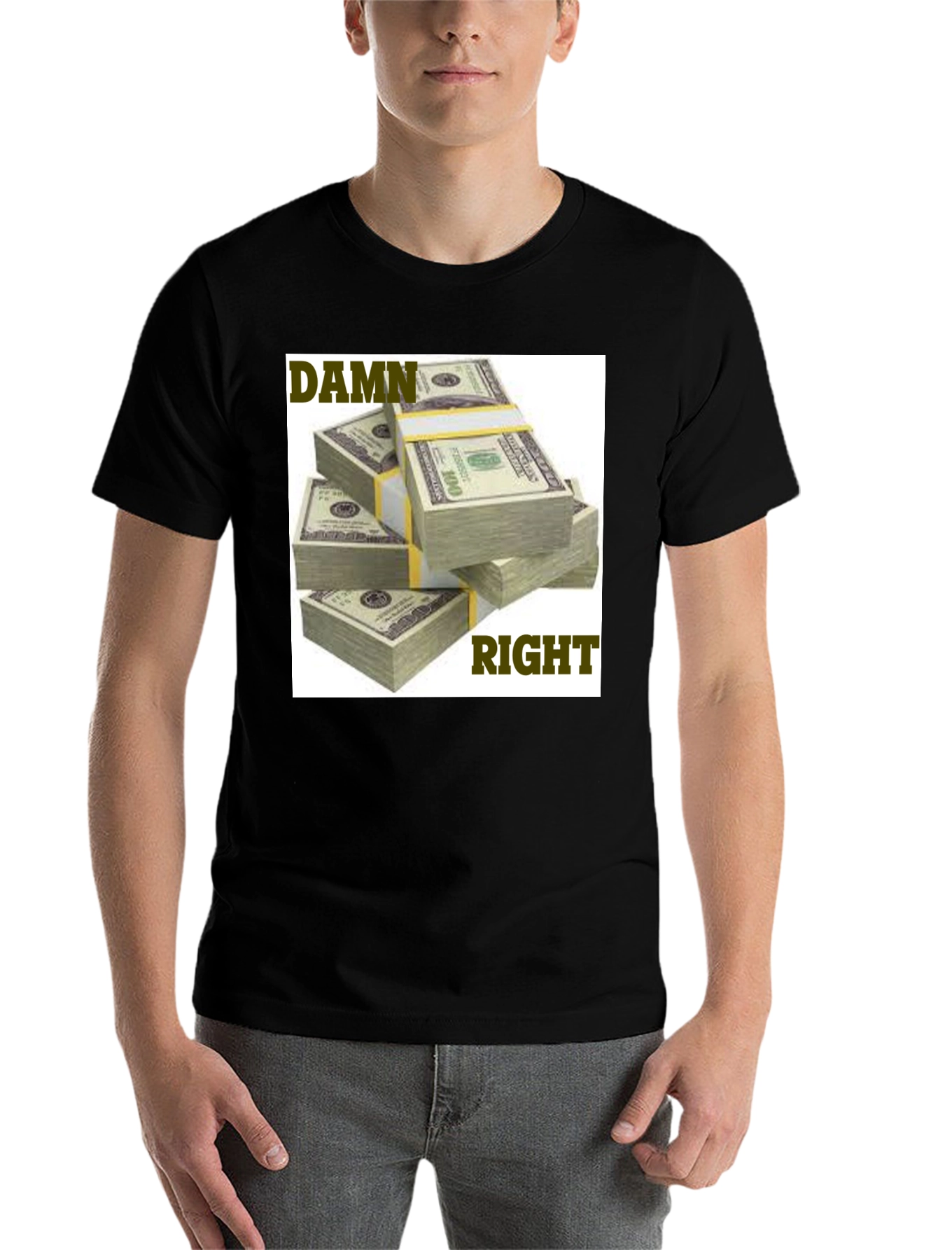 Black Damn Right Money Stacks Graphic Tee view 7