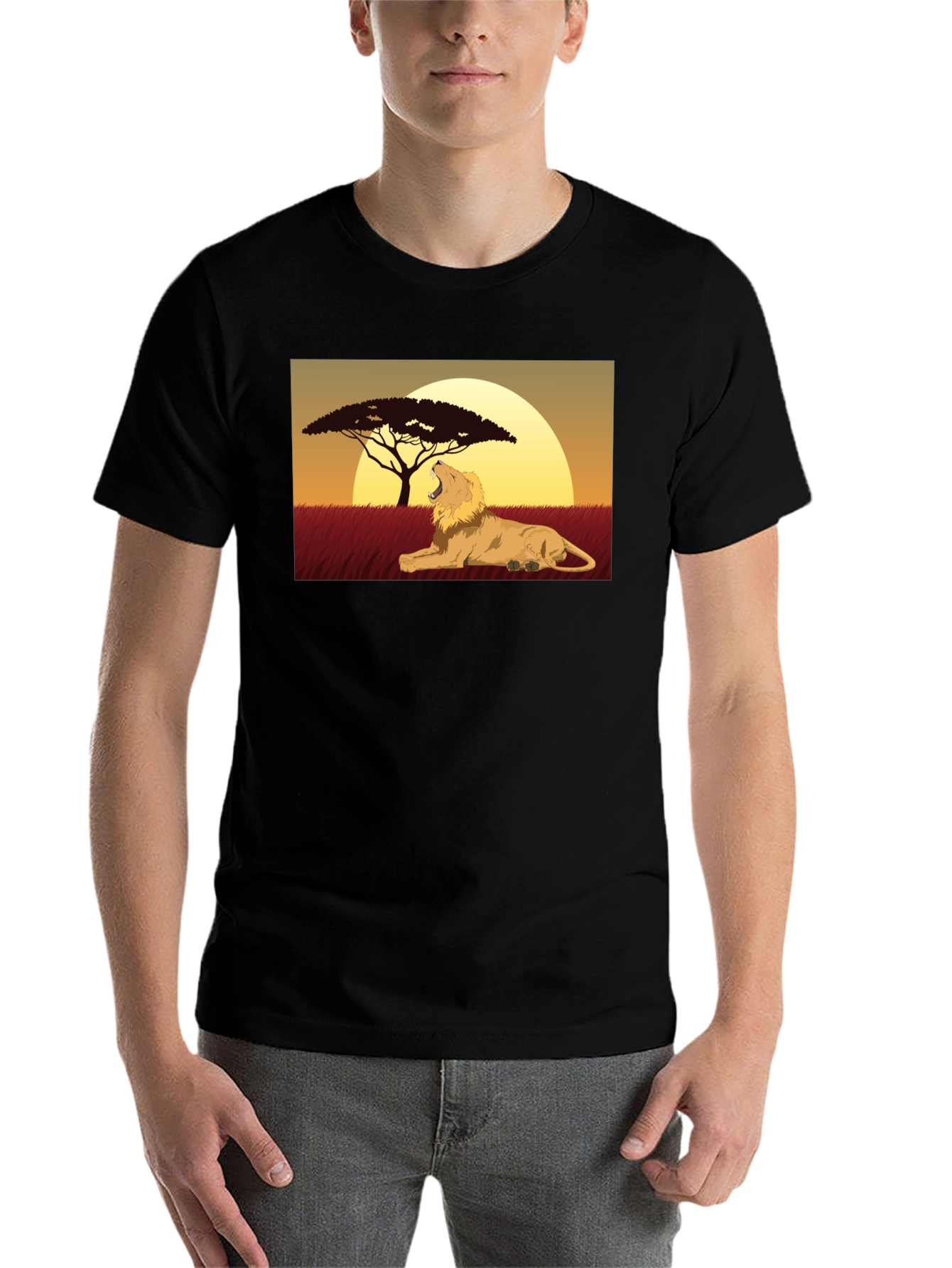 Black Lion King Graphic Tee - Classic Black T-Shirt view 7