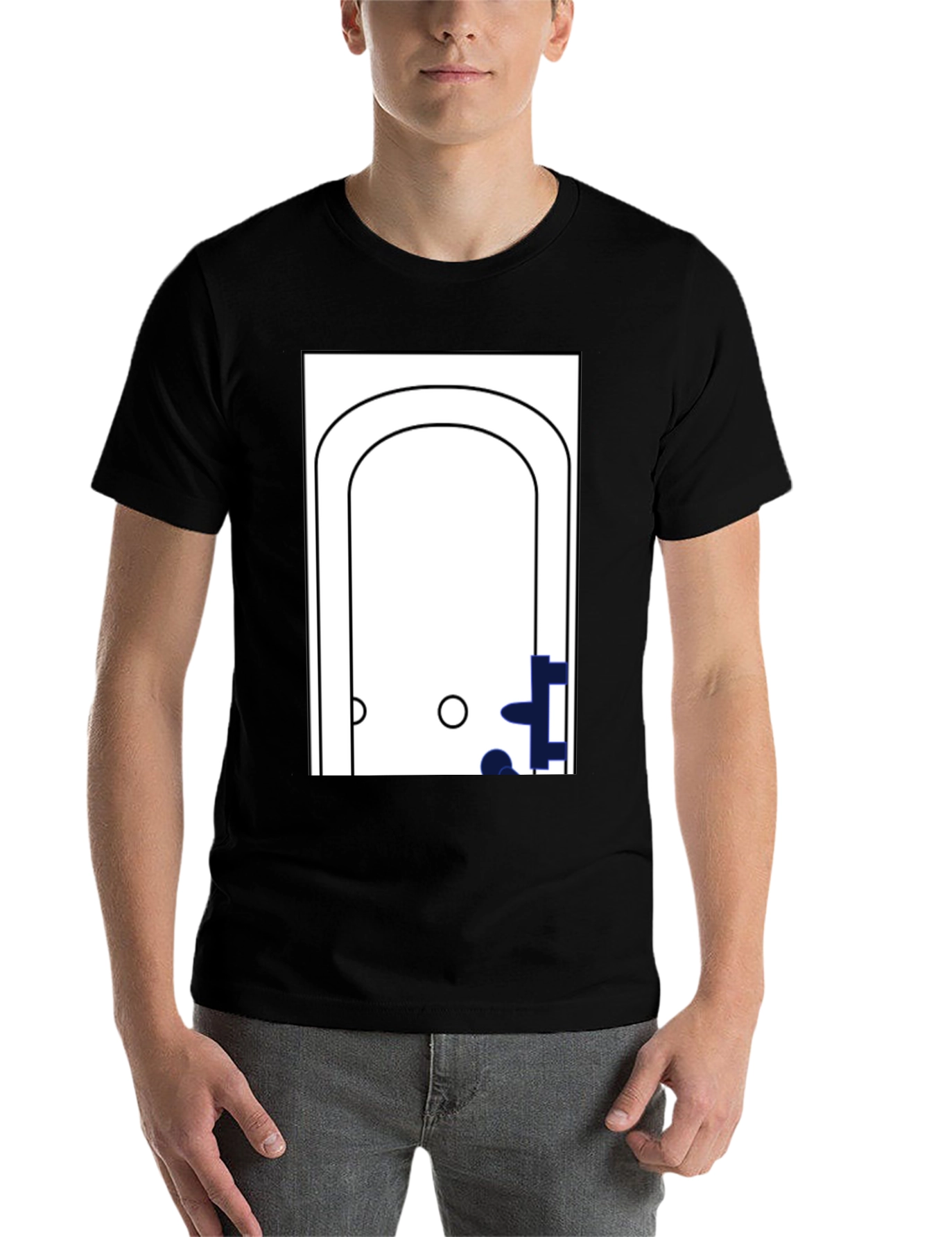 Black Minimalist Bathtub Graphic T-Shirt view 7