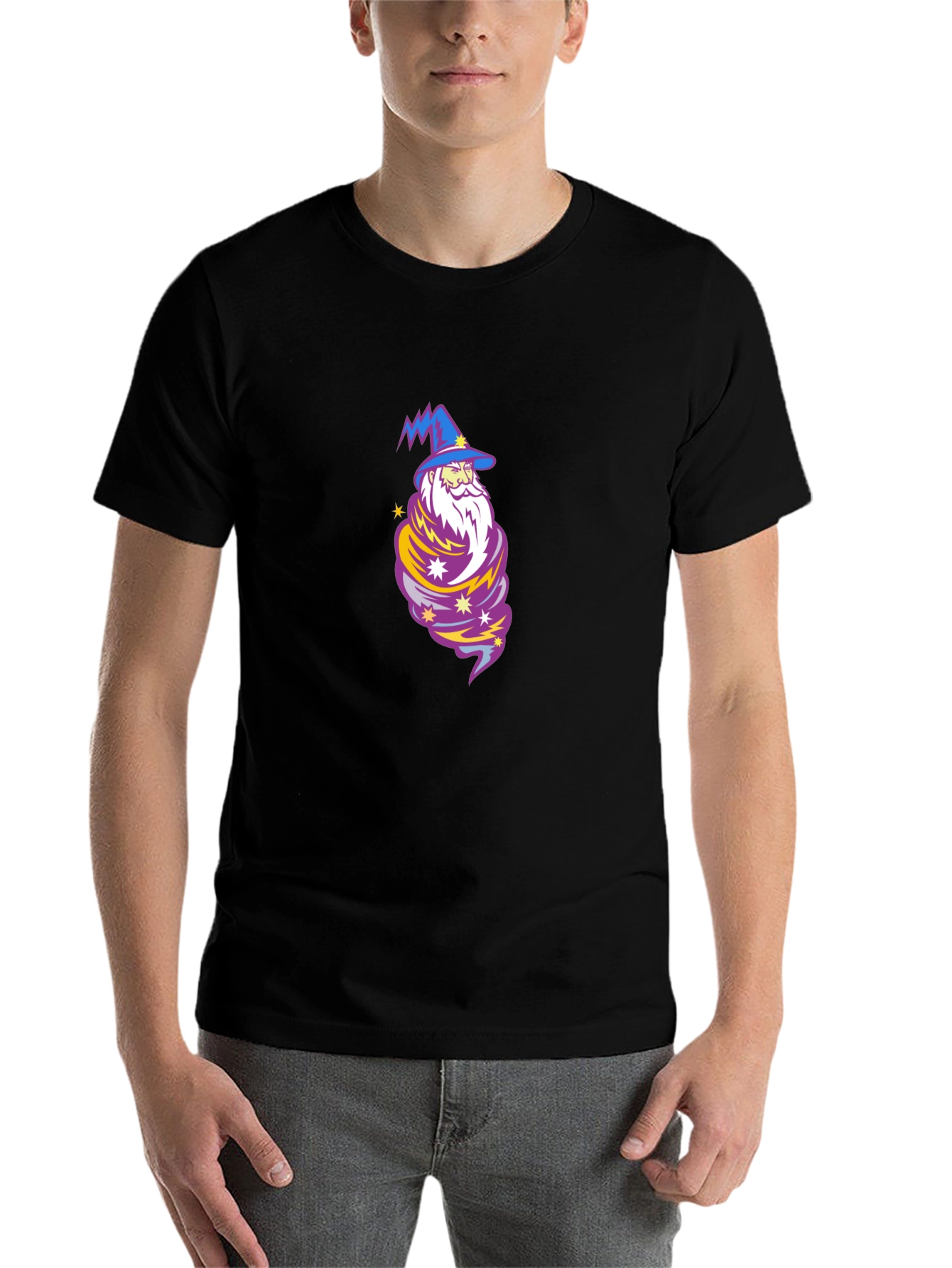 Black Wizard Tornado Graphic T-Shirt view 7