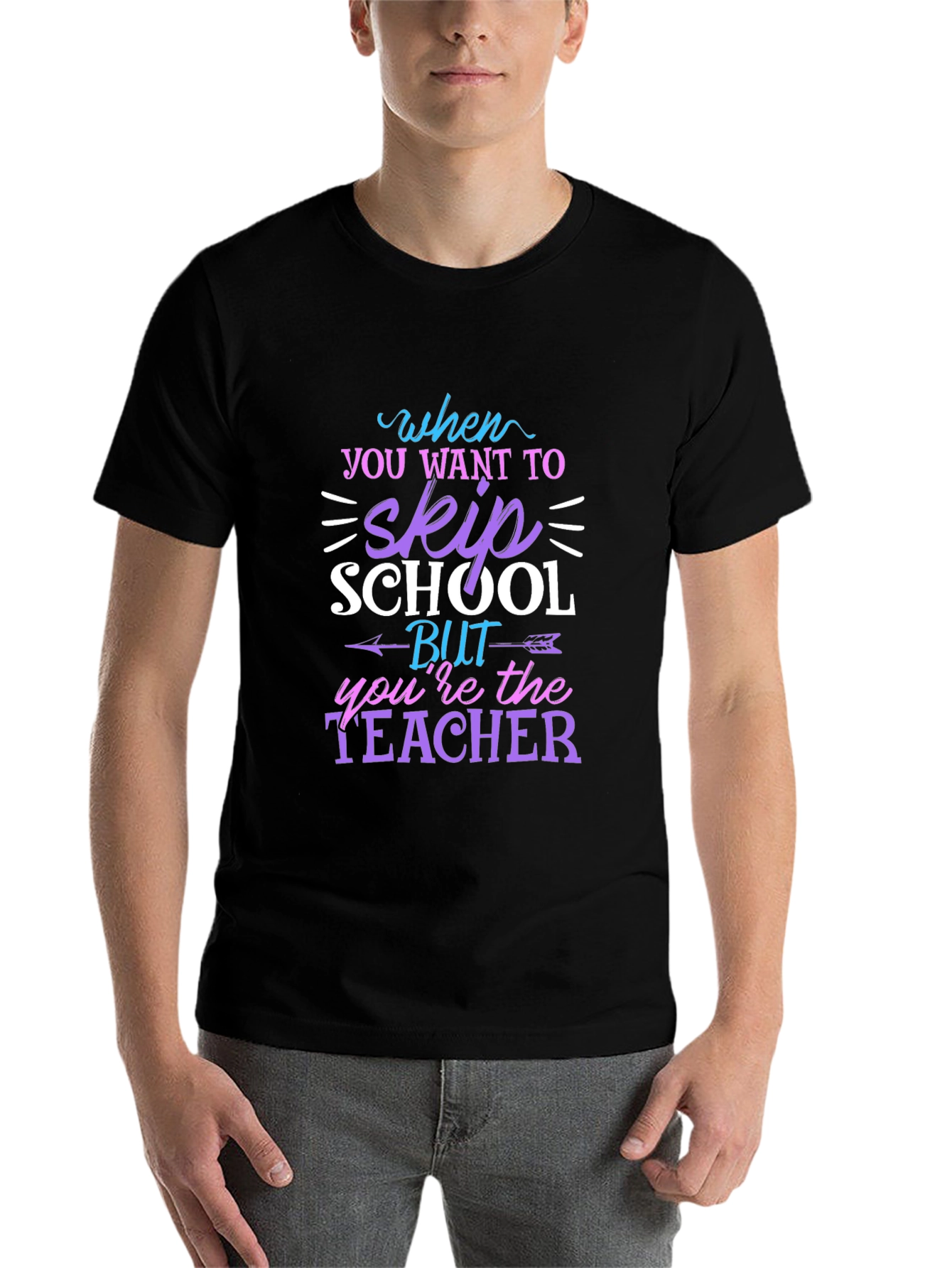 Black Teacher Skip School T-Shirt Funny Unisex Tee view 7
