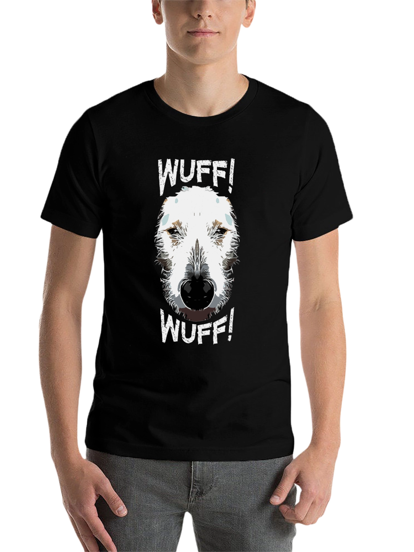 Black WUFF! Dog Graphic Tee - Cute Dog Lover Shirt view 7