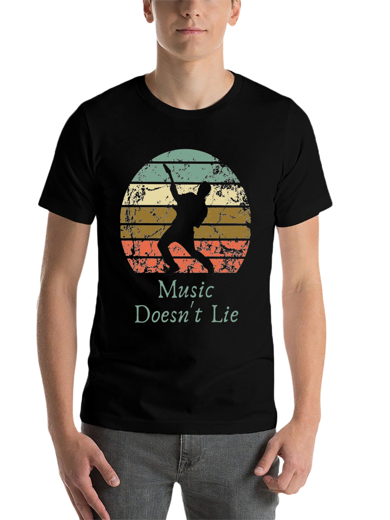 Black Music Doesn't Lie Retro Graphic Tee view 7