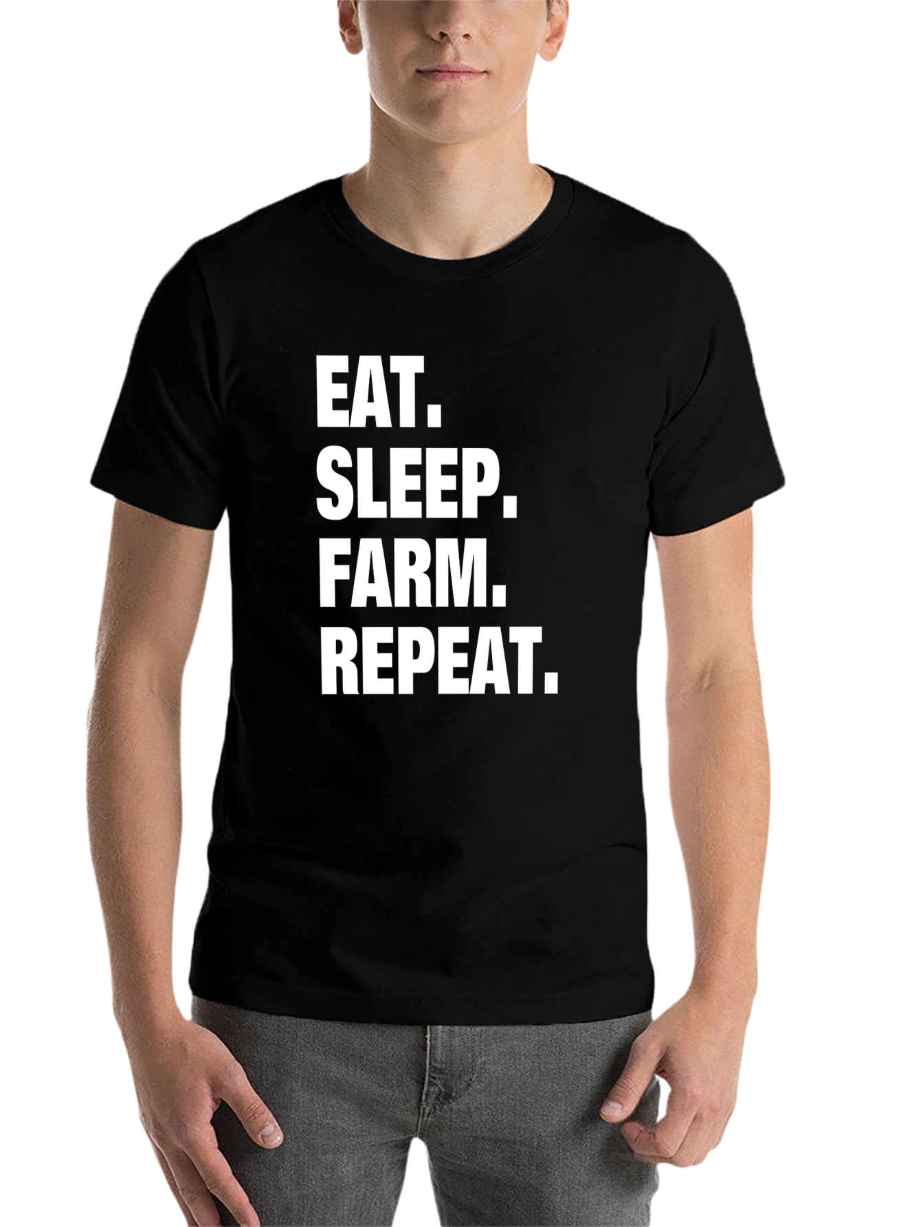 Black Eat Sleep Farm Repeat T-Shirt view 7