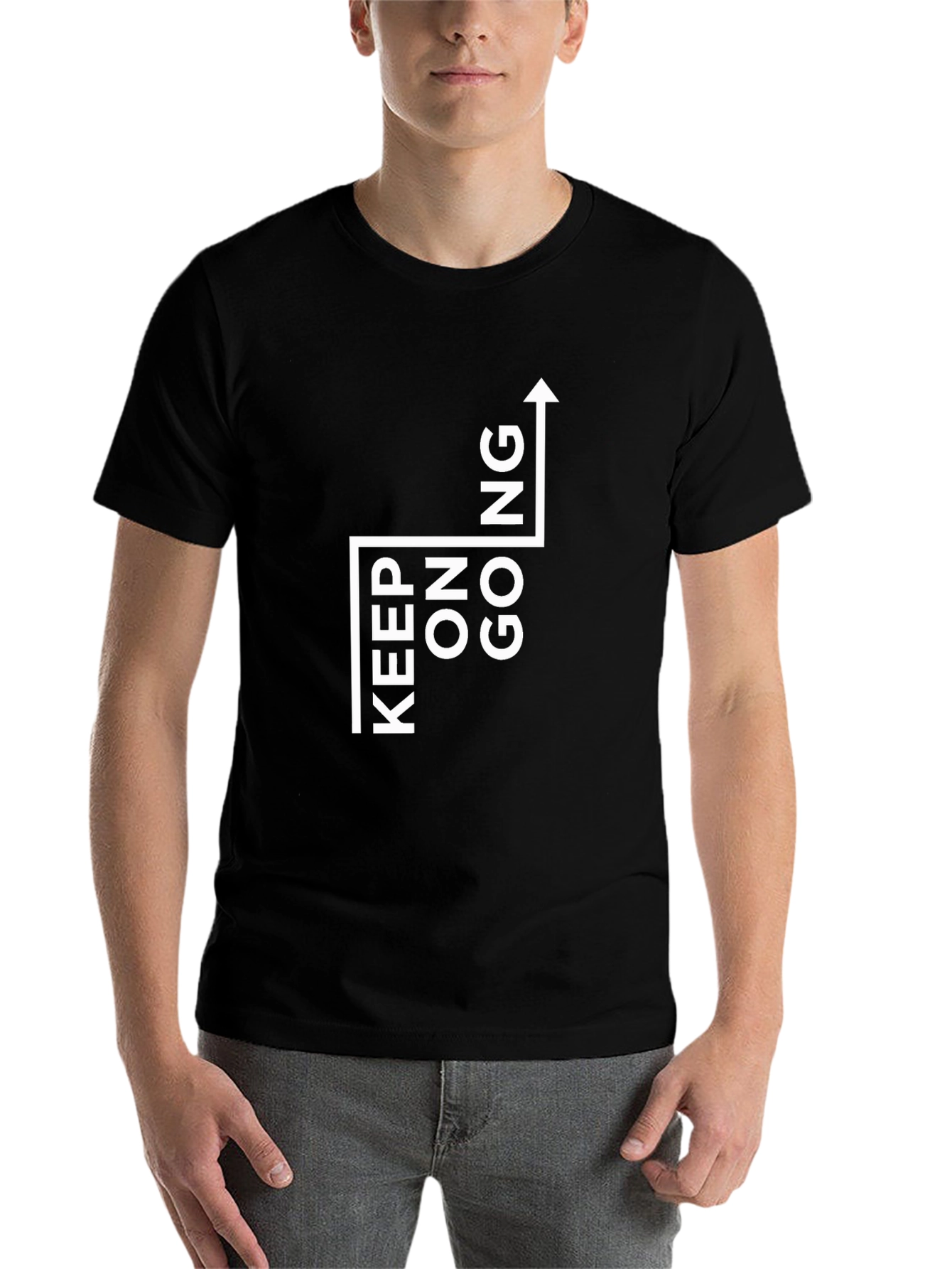 Black Keep On Going Graphic Tee - Black view 7