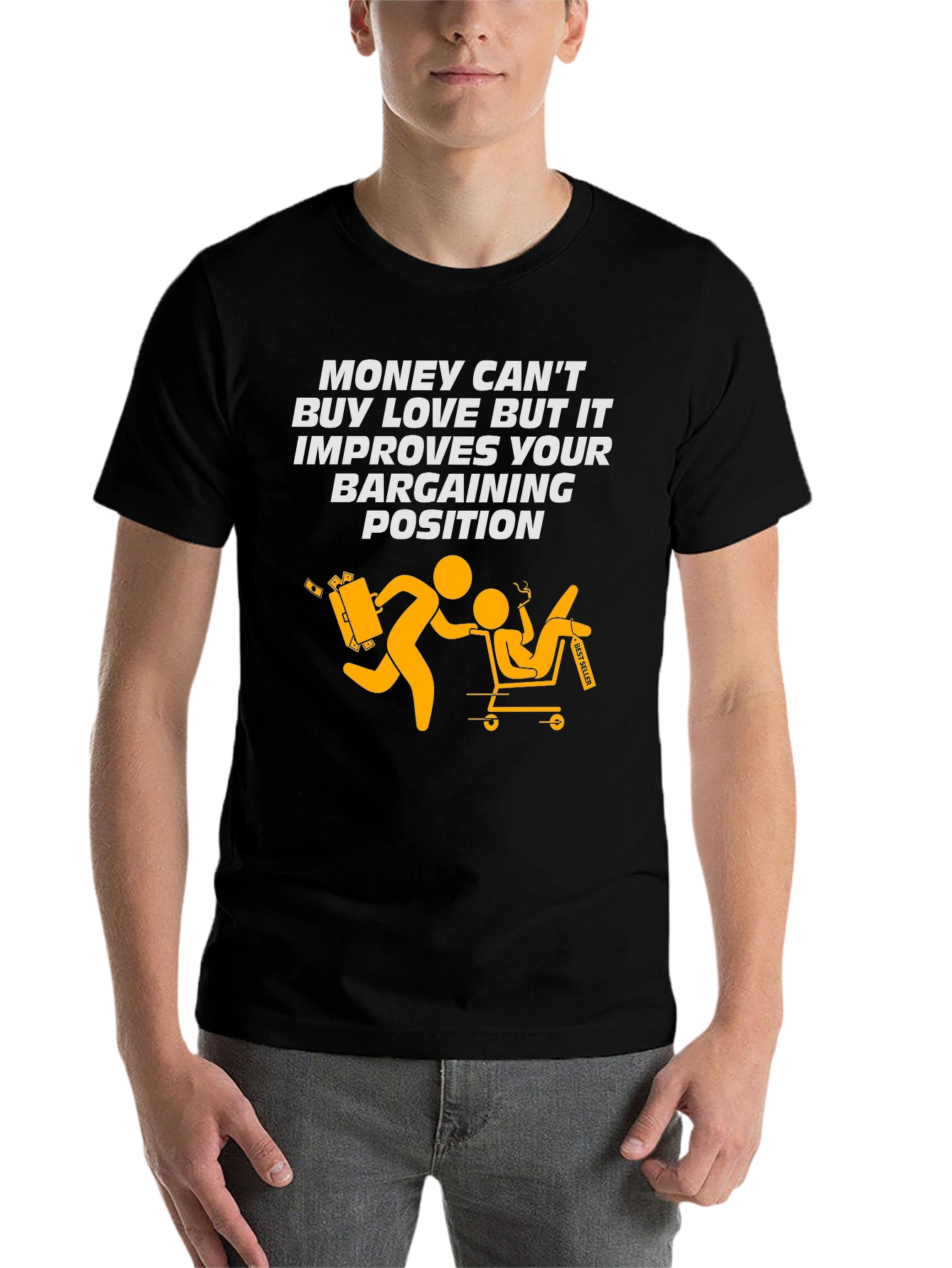 Black Funny Money Bargaining Position Graphic Tee view 7