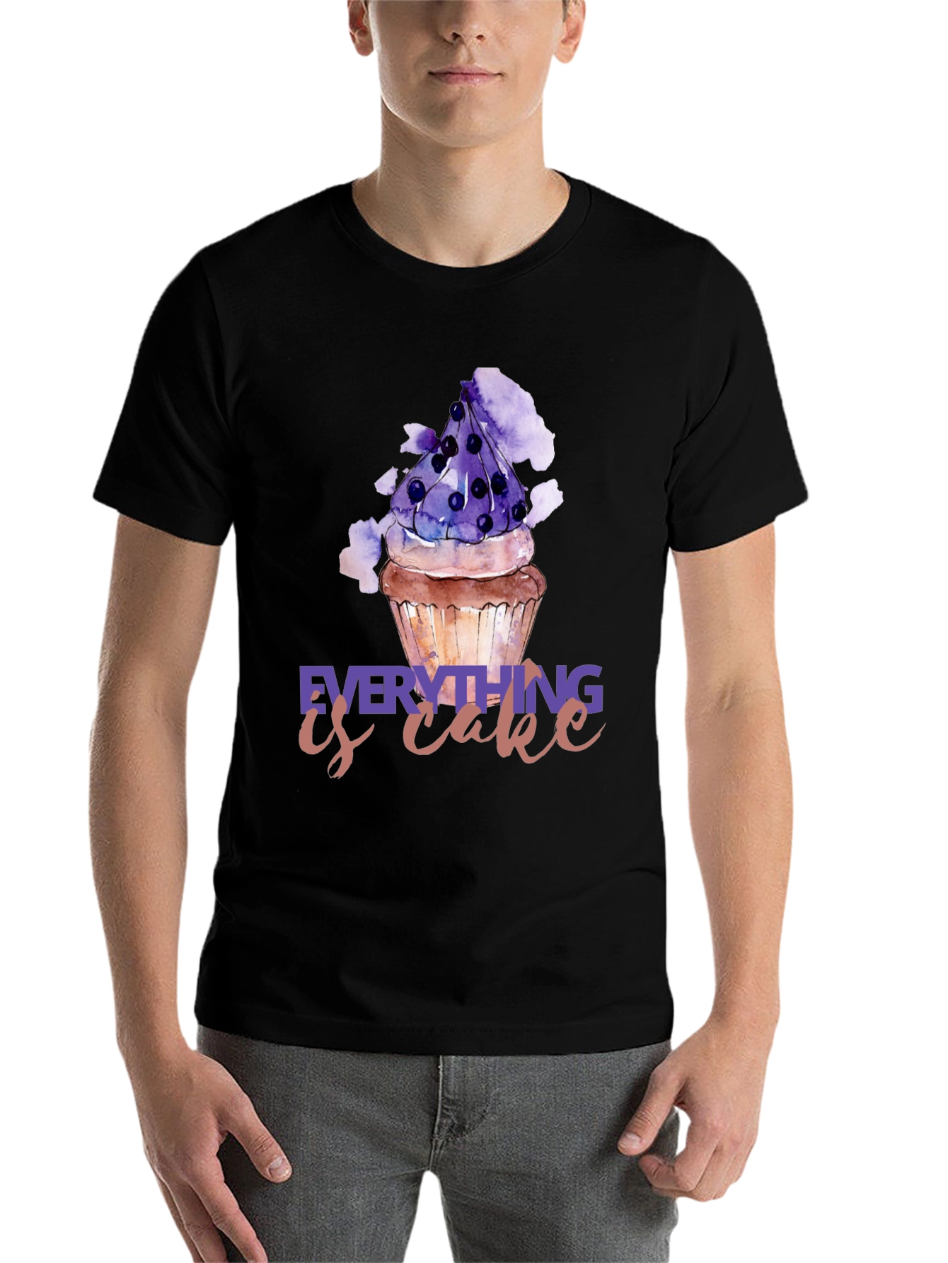 Black Everything is Cake T-Shirt view 7