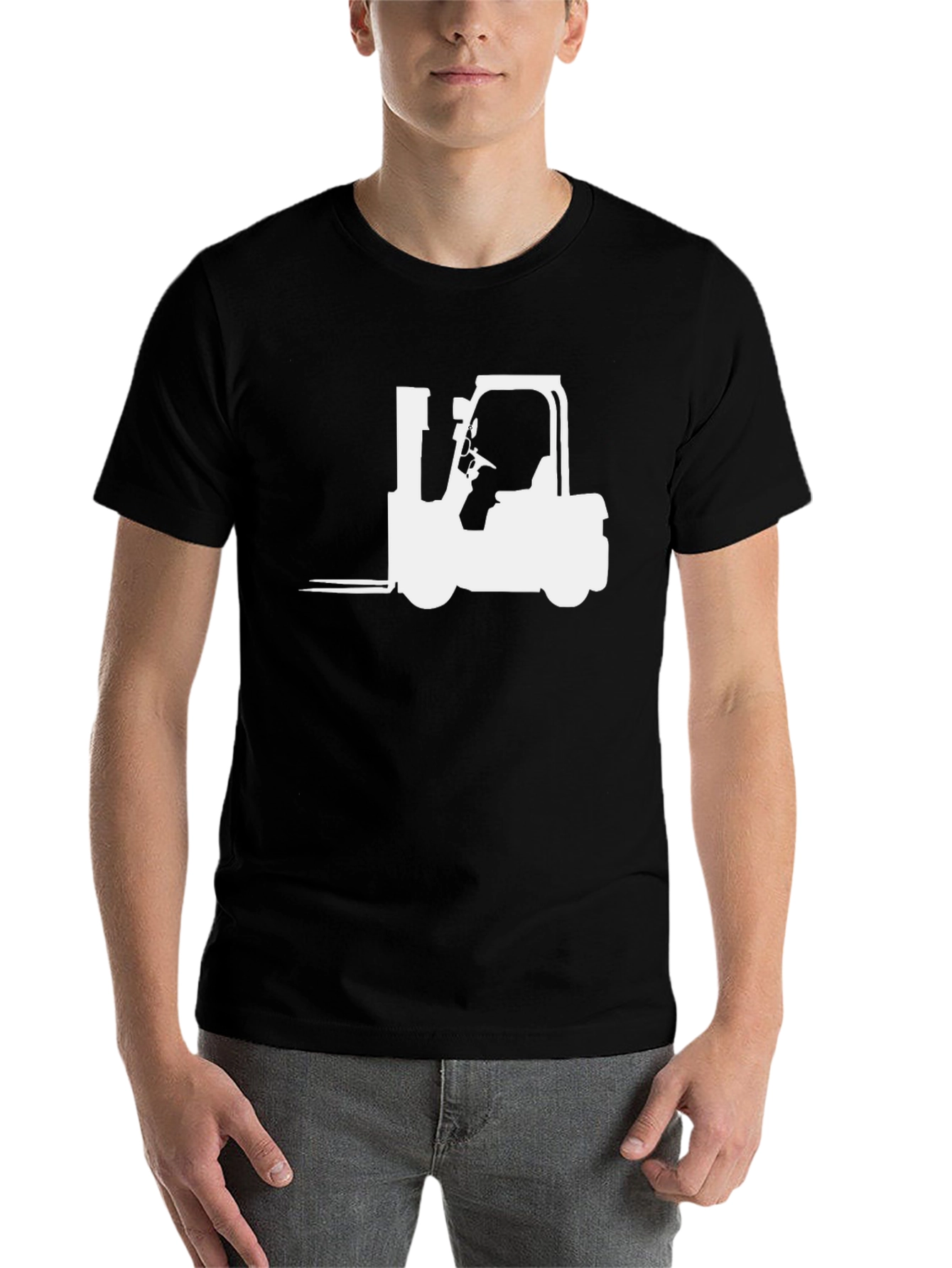 Black Forklift Graphic Tee - Black Cotton Blend view 7