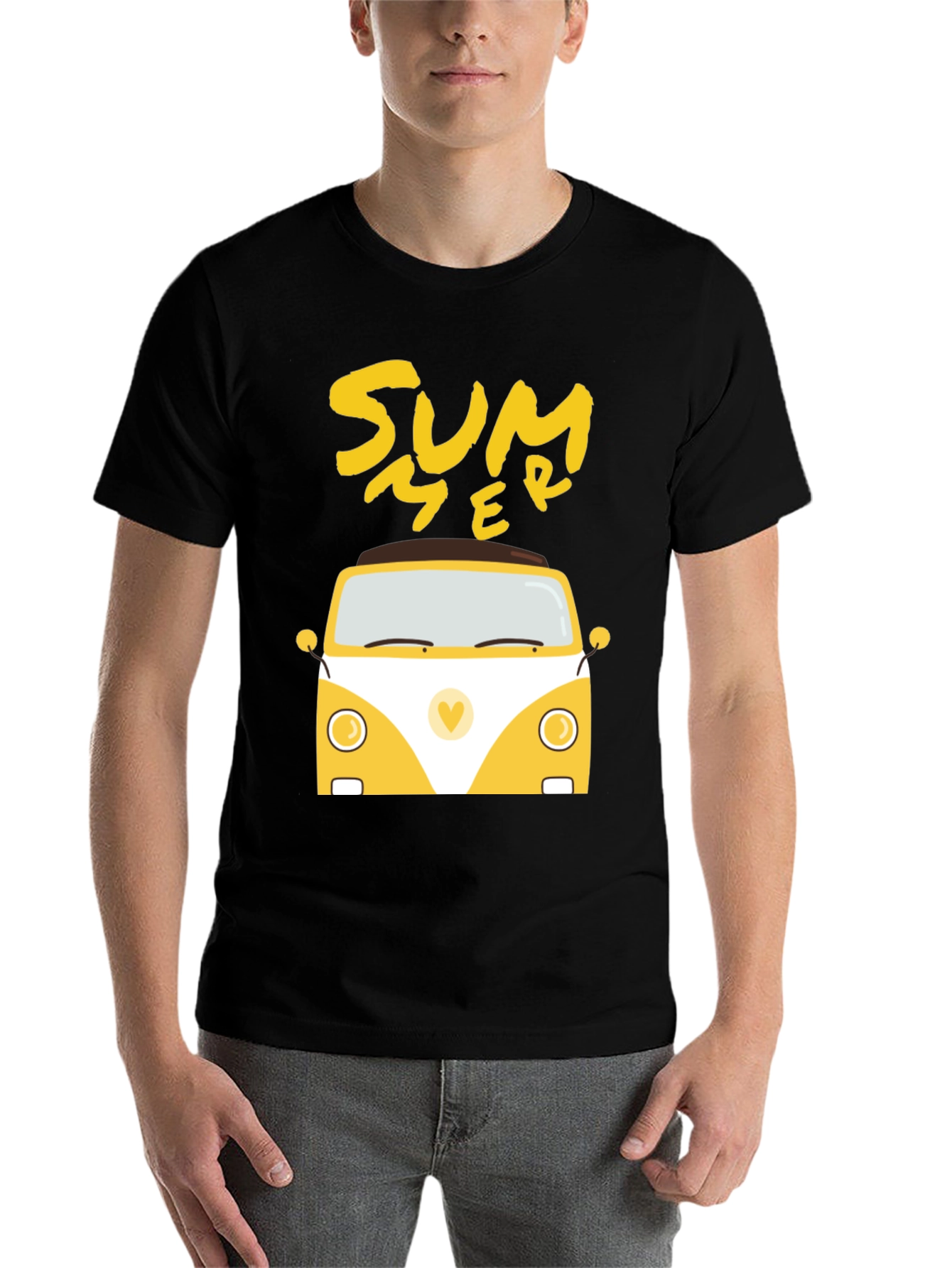 Black Summer Van Graphic Tee - Black view 7