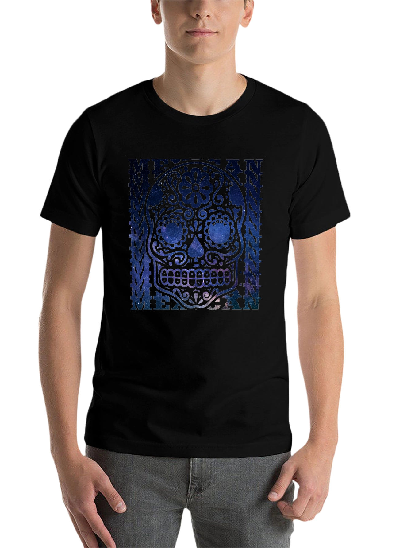 Black Mexican Sugar Skull Graphic T-Shirt view 7