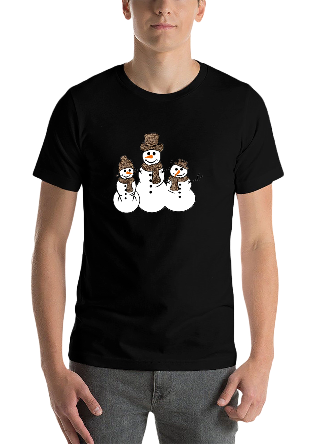 Black Snowman Family Graphic Tee view 7