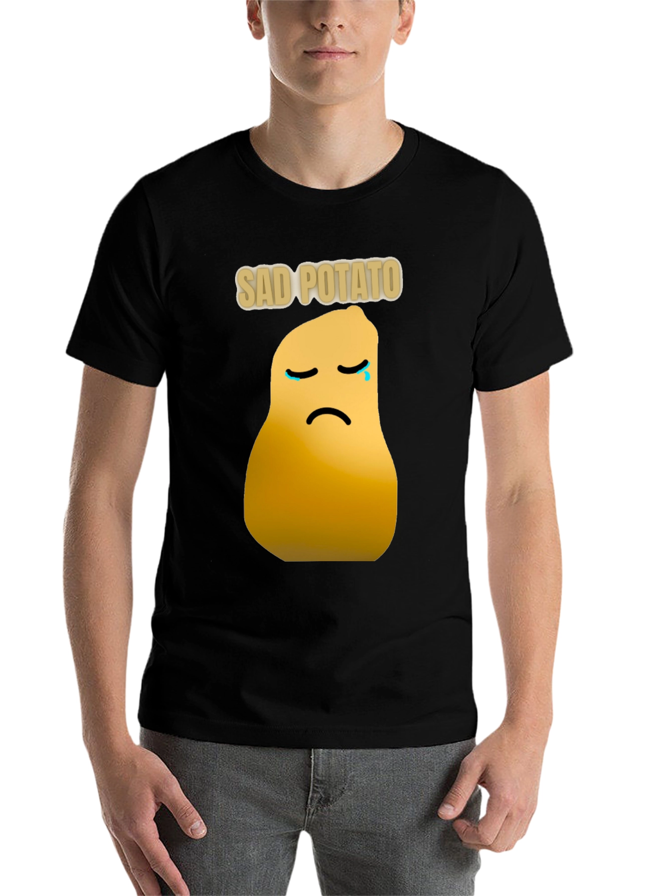 Black Sad Potato Graphic T-Shirt - Unisex Cotton Tee view 7