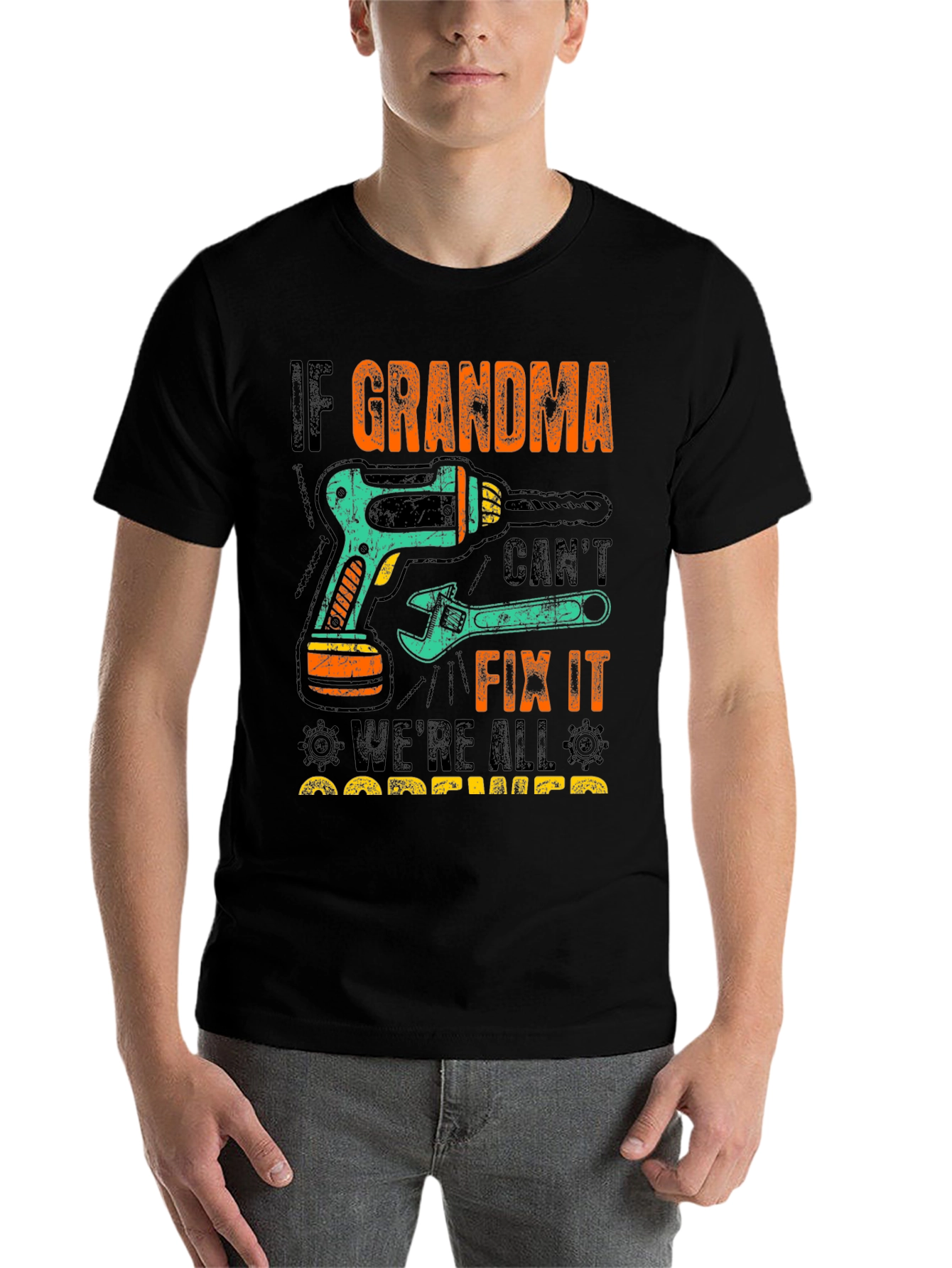 Black If Grandma Can't Fix It T-Shirt view 7