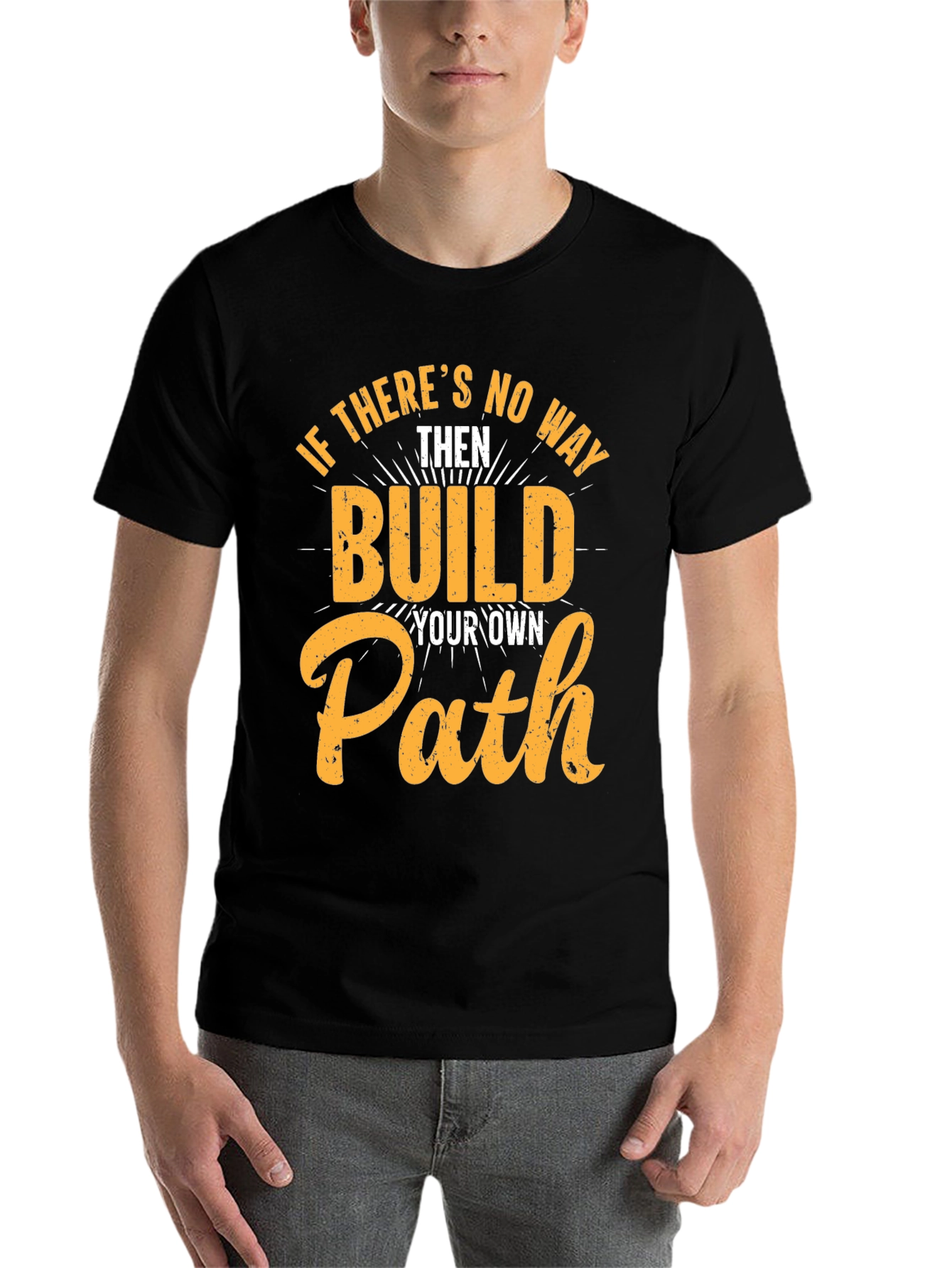 Black Build Your Own Path Graphic Tee view 7