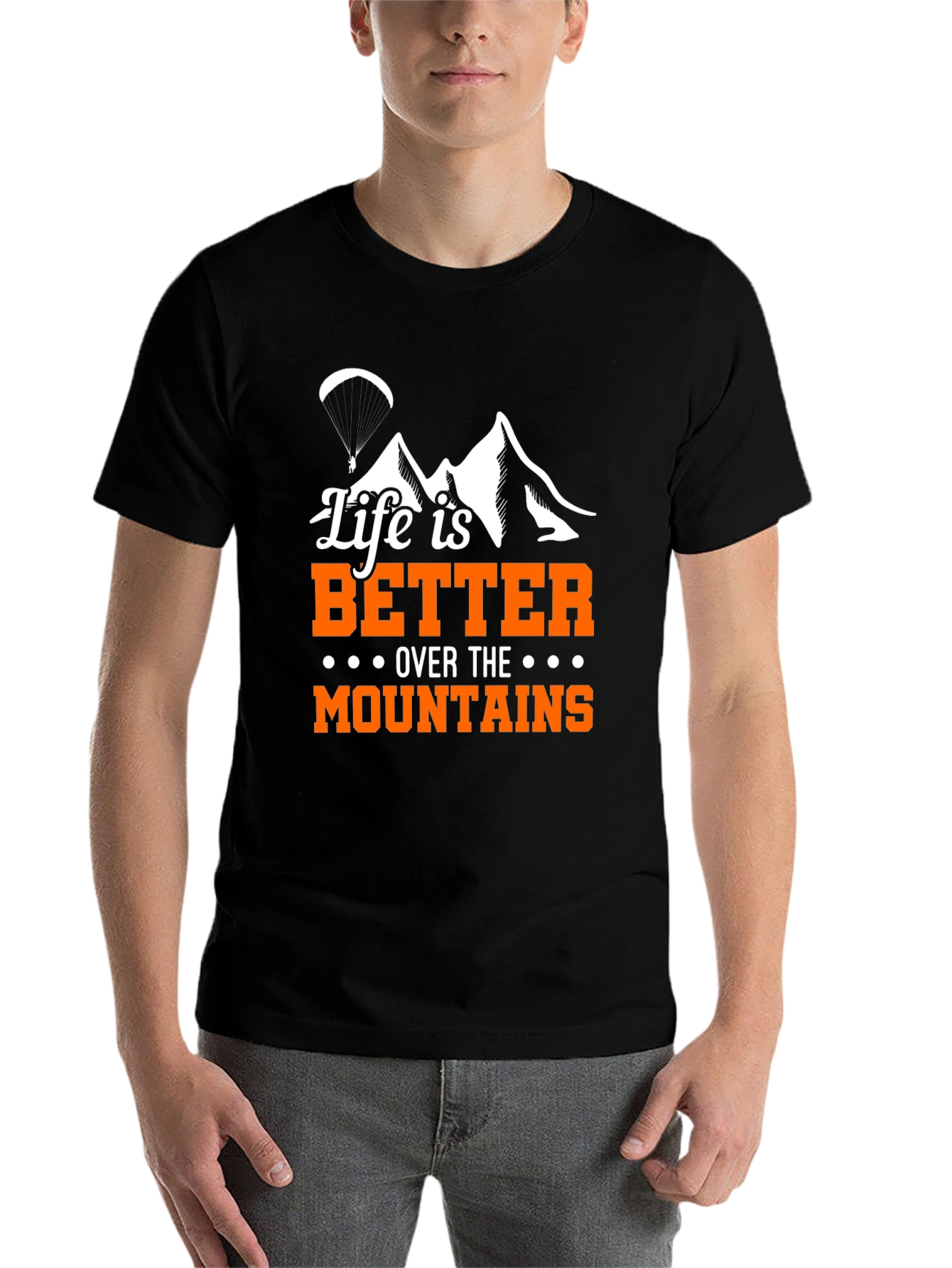 Black Life is Better Over Mountains Graphic Tee view 7