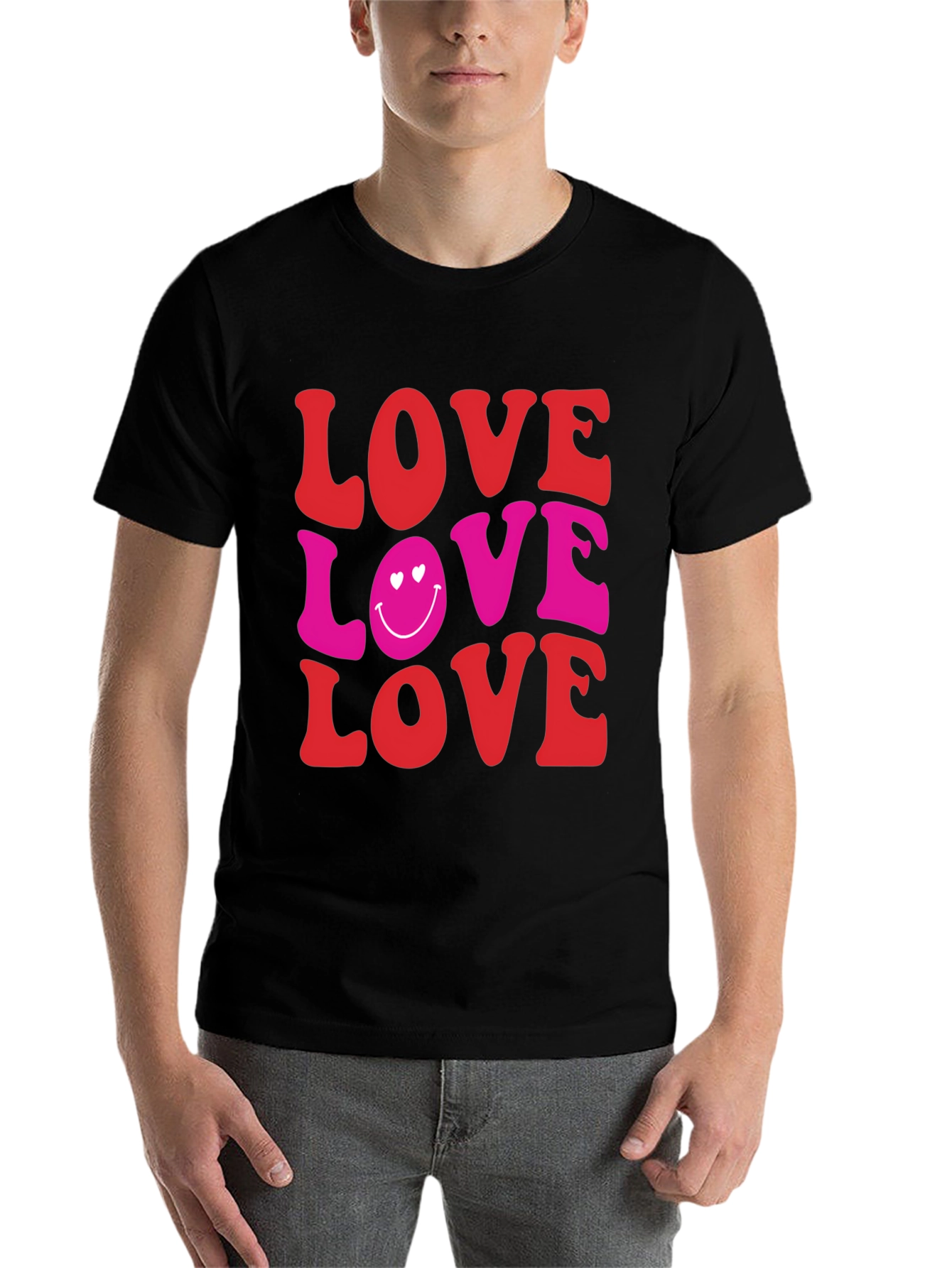Black Love Smiley Face Graphic Tee view 7