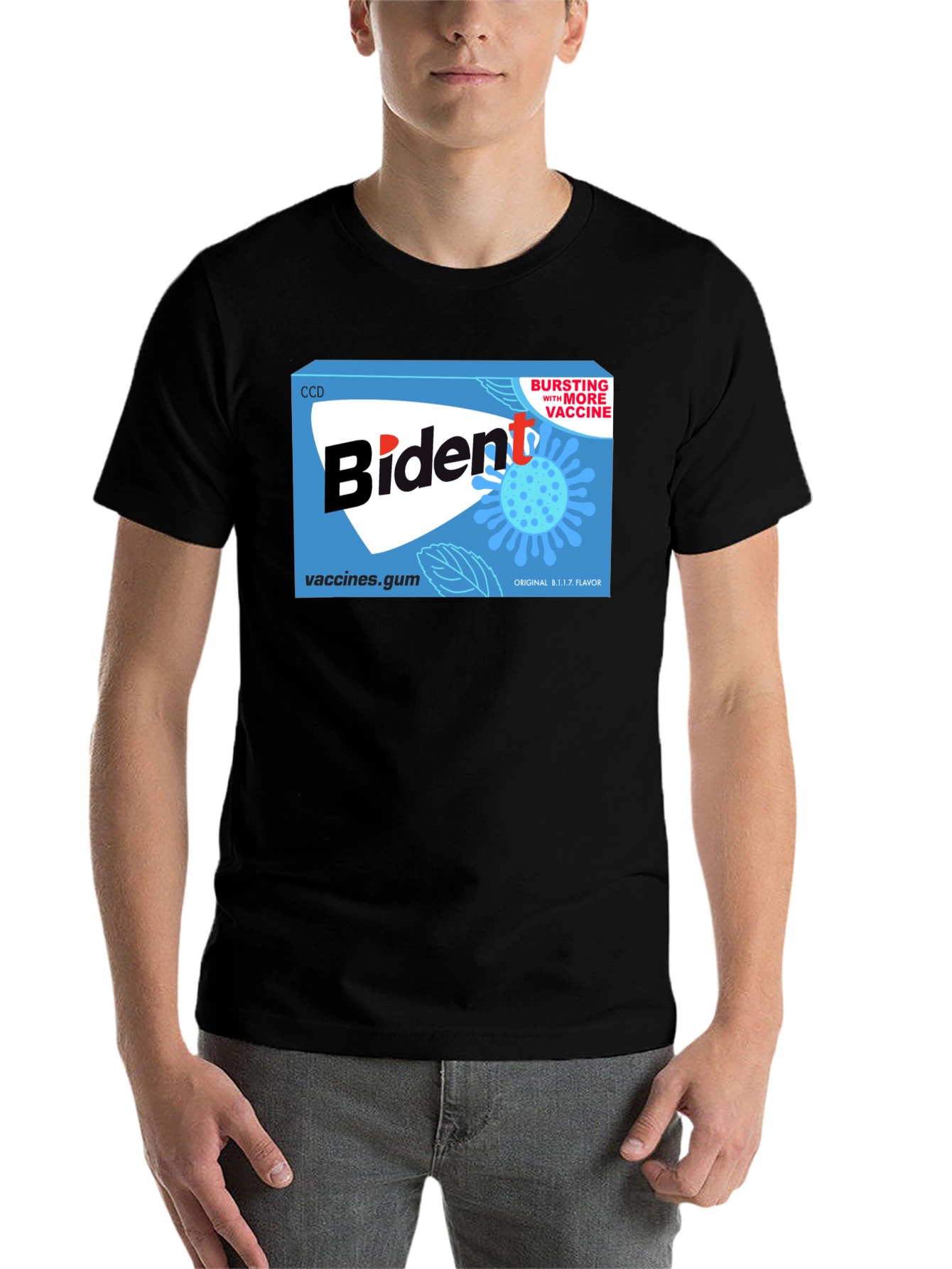 Black Biden Gum T-Shirt - Political Satire Tee view 7
