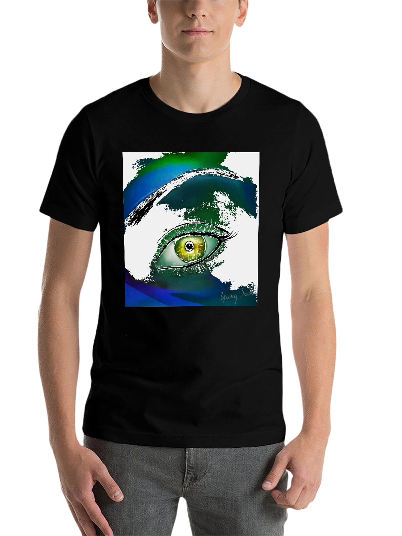 Black Eye Art T-Shirt - Artistic Graphic Tee view 7
