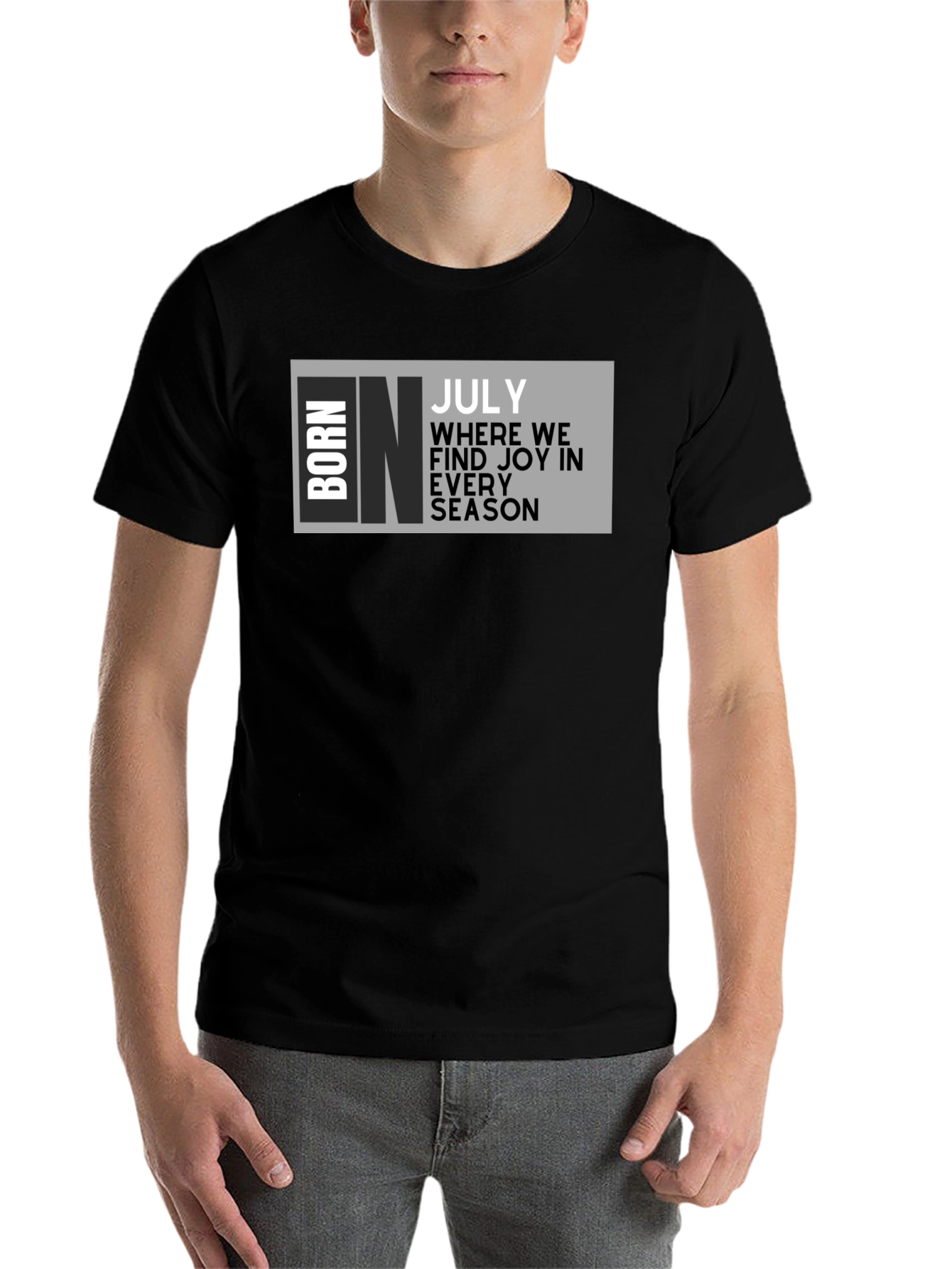 Black Born in July T-Shirt - Birthday Month Tee view 7