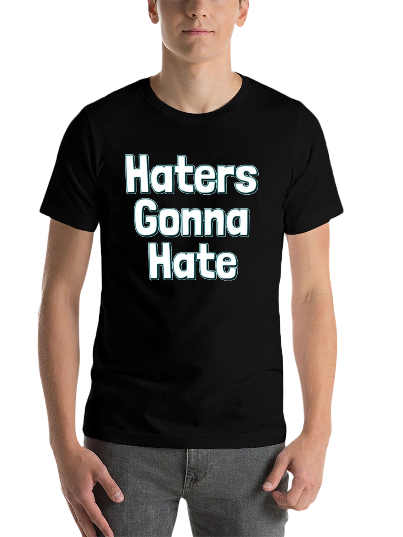 Black Haters Gonna Hate Graphic Tee view 7